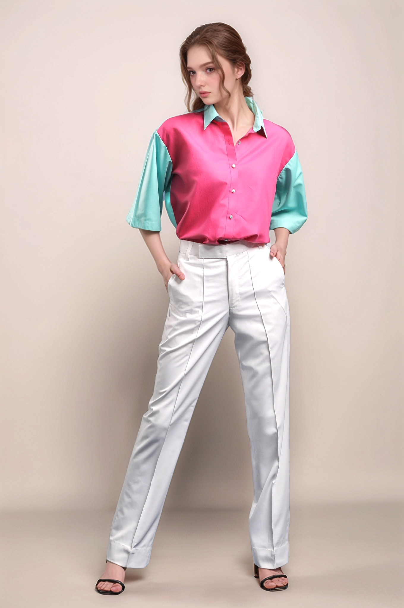 White Boot Cut Trouser