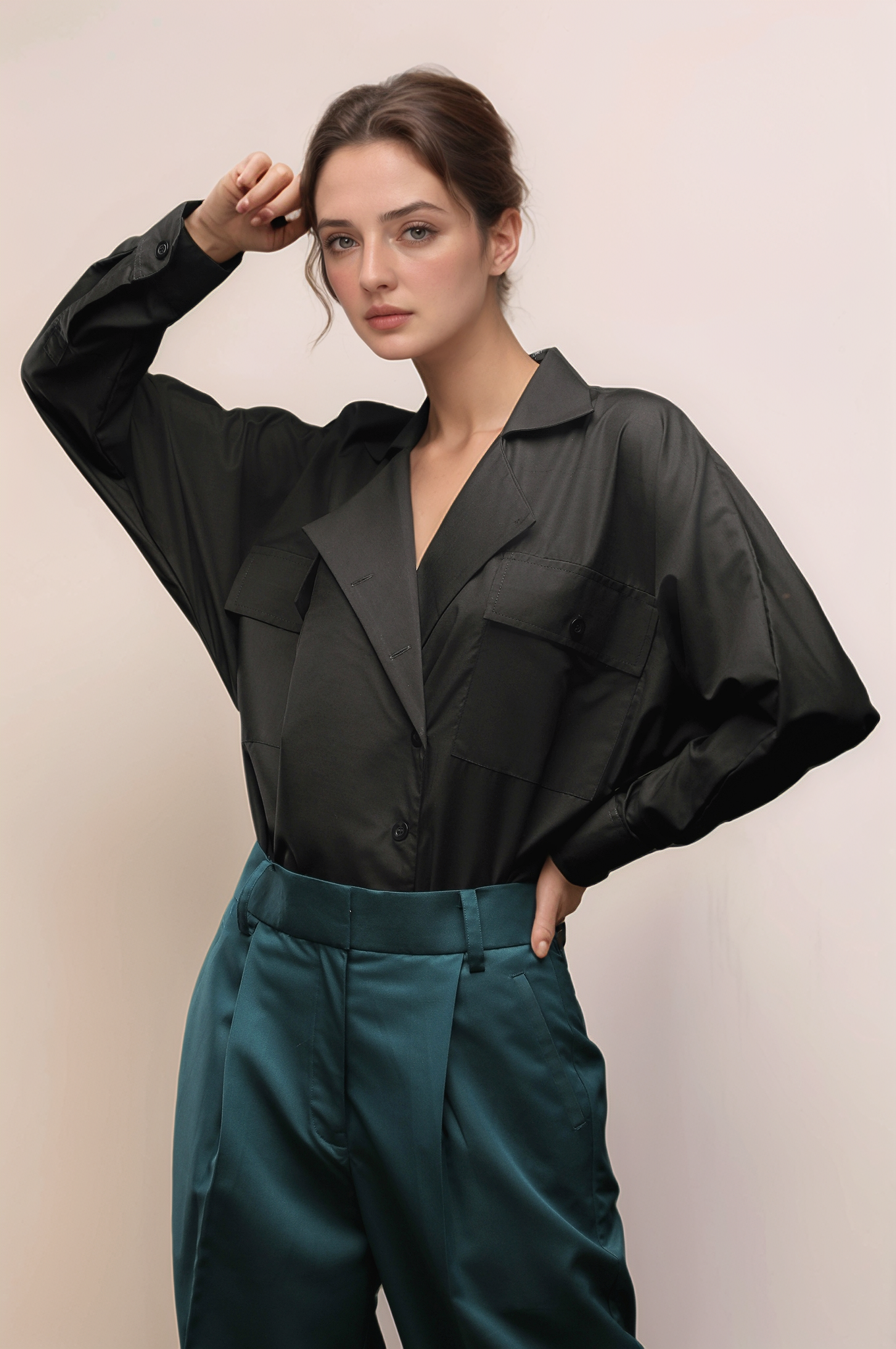 Black Batwing Sleeve Shirt