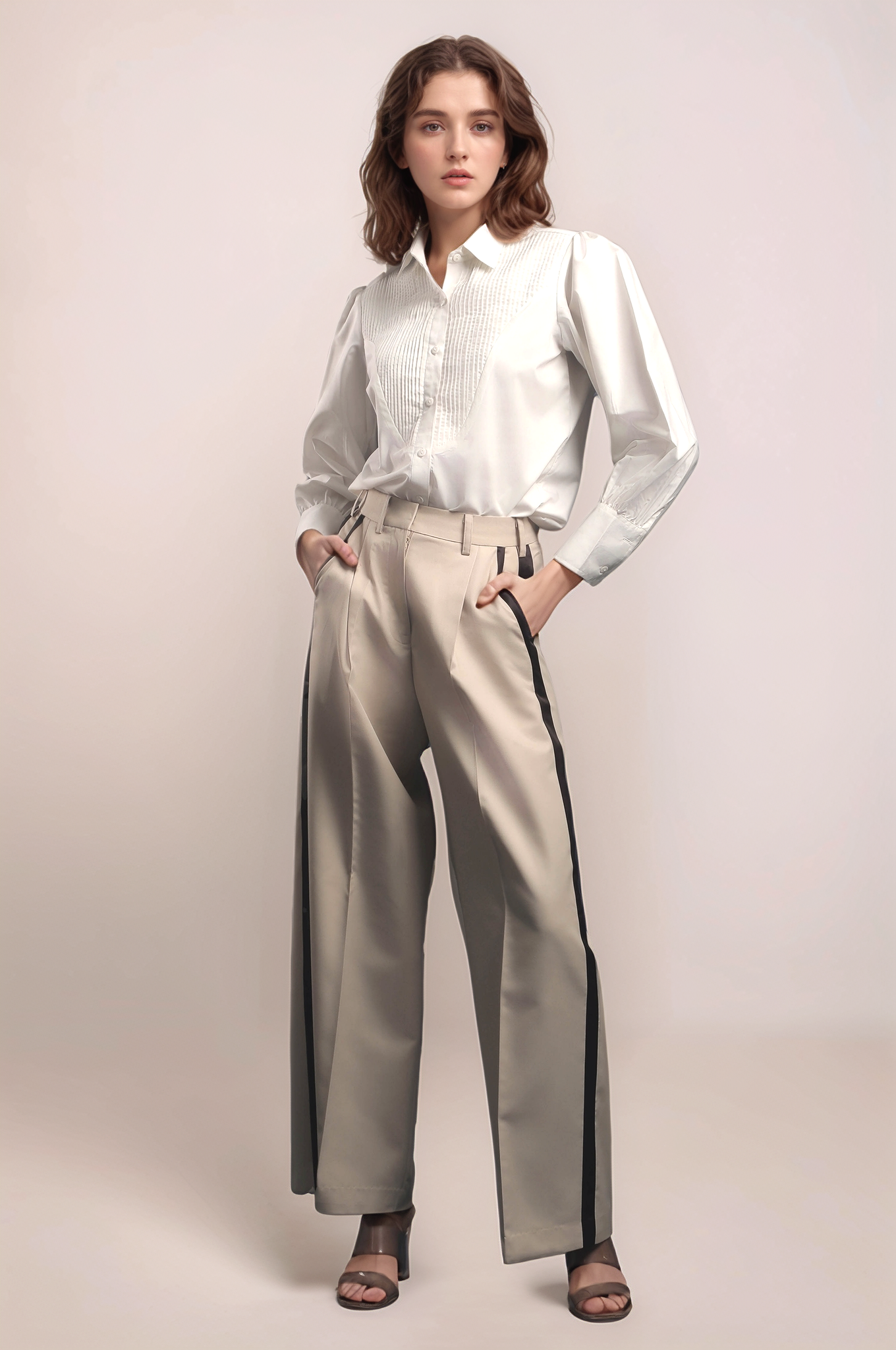 White Tuxedo Yoke Shirt
