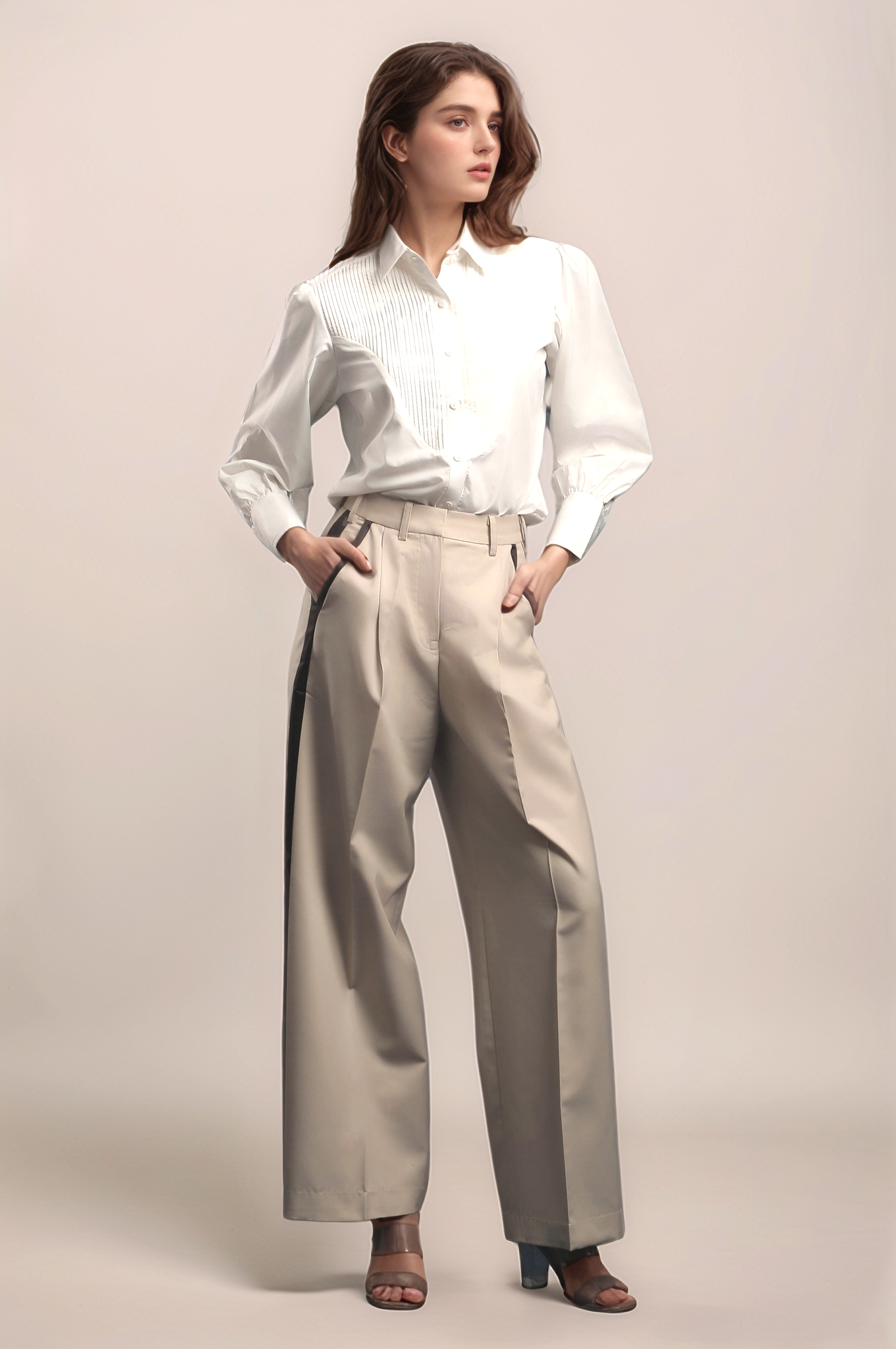 White Tuxedo Yoke Shirt