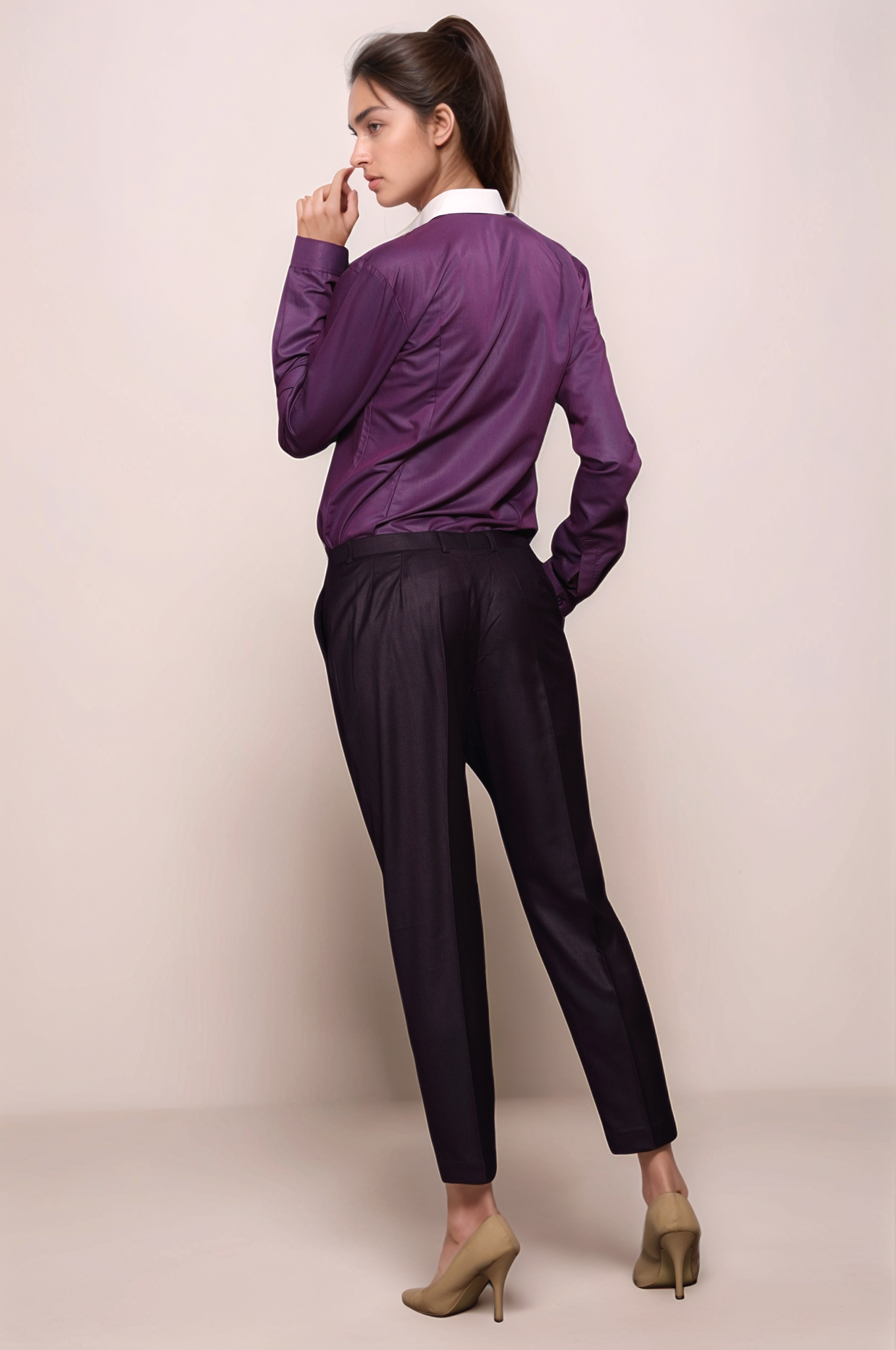 Purple Pleated Shirt