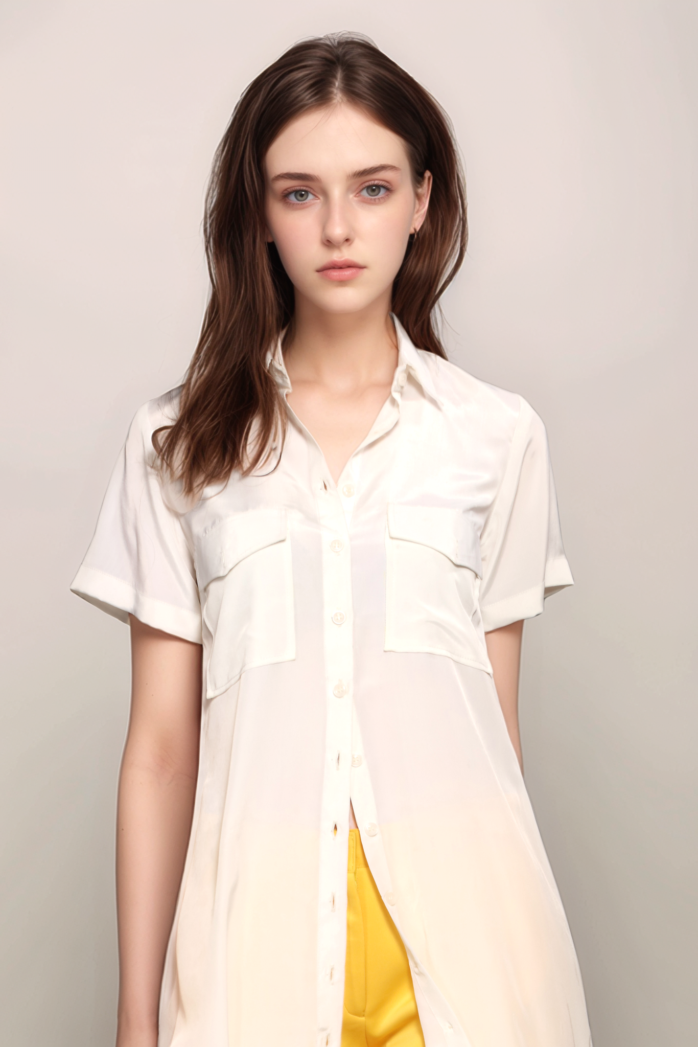 Ivory Long Tunic Shirt