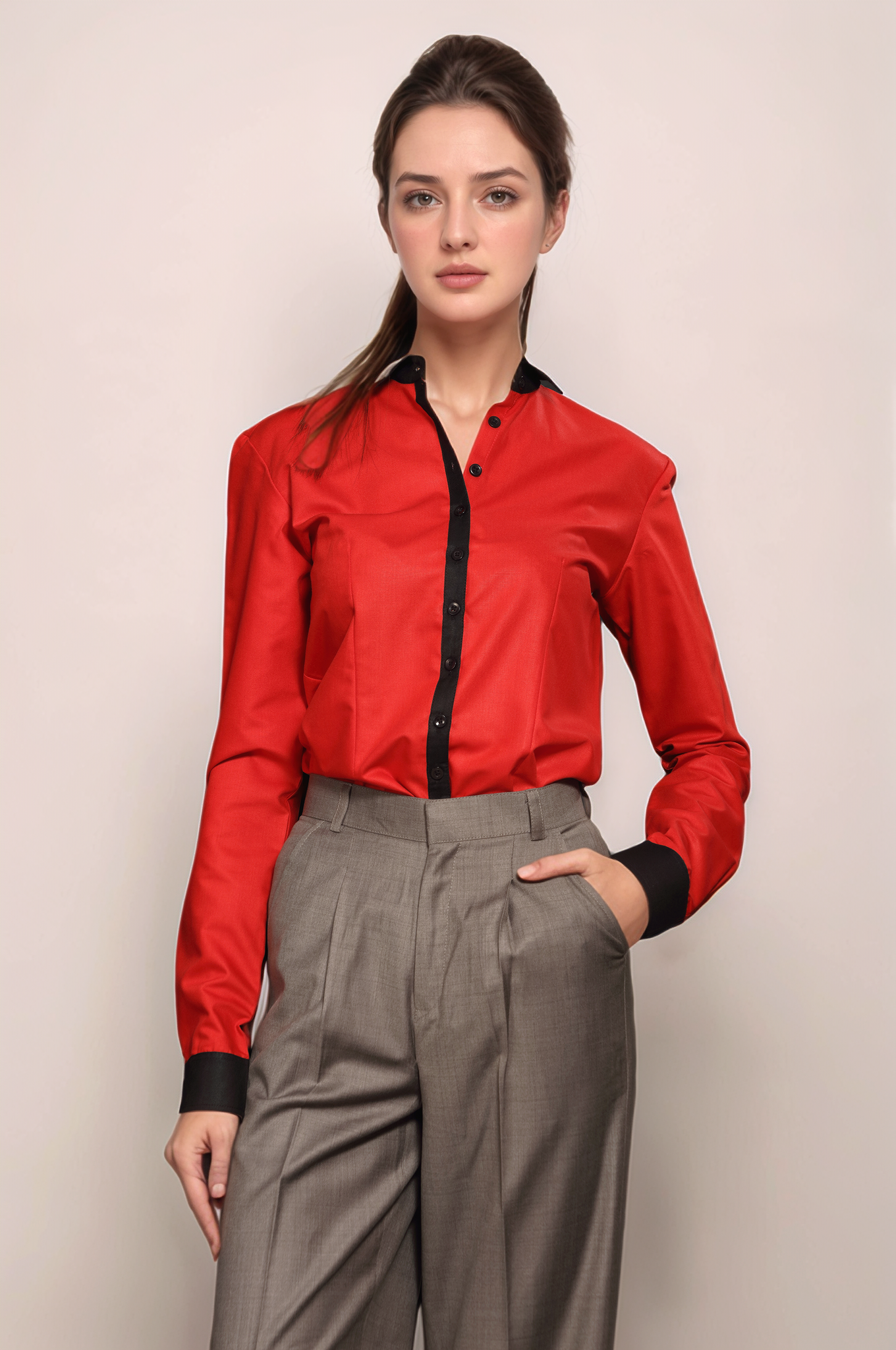 Red Classy Women Shirt