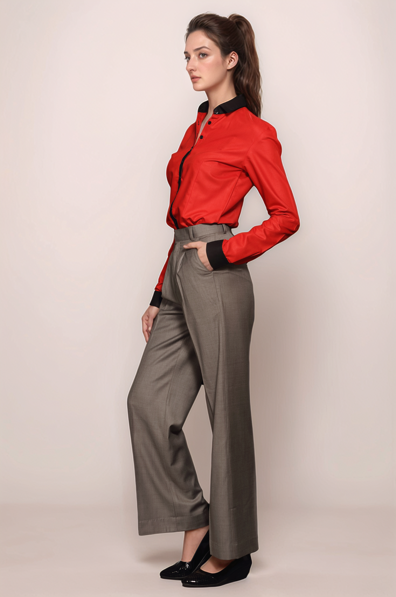 Red Classy Women Shirt
