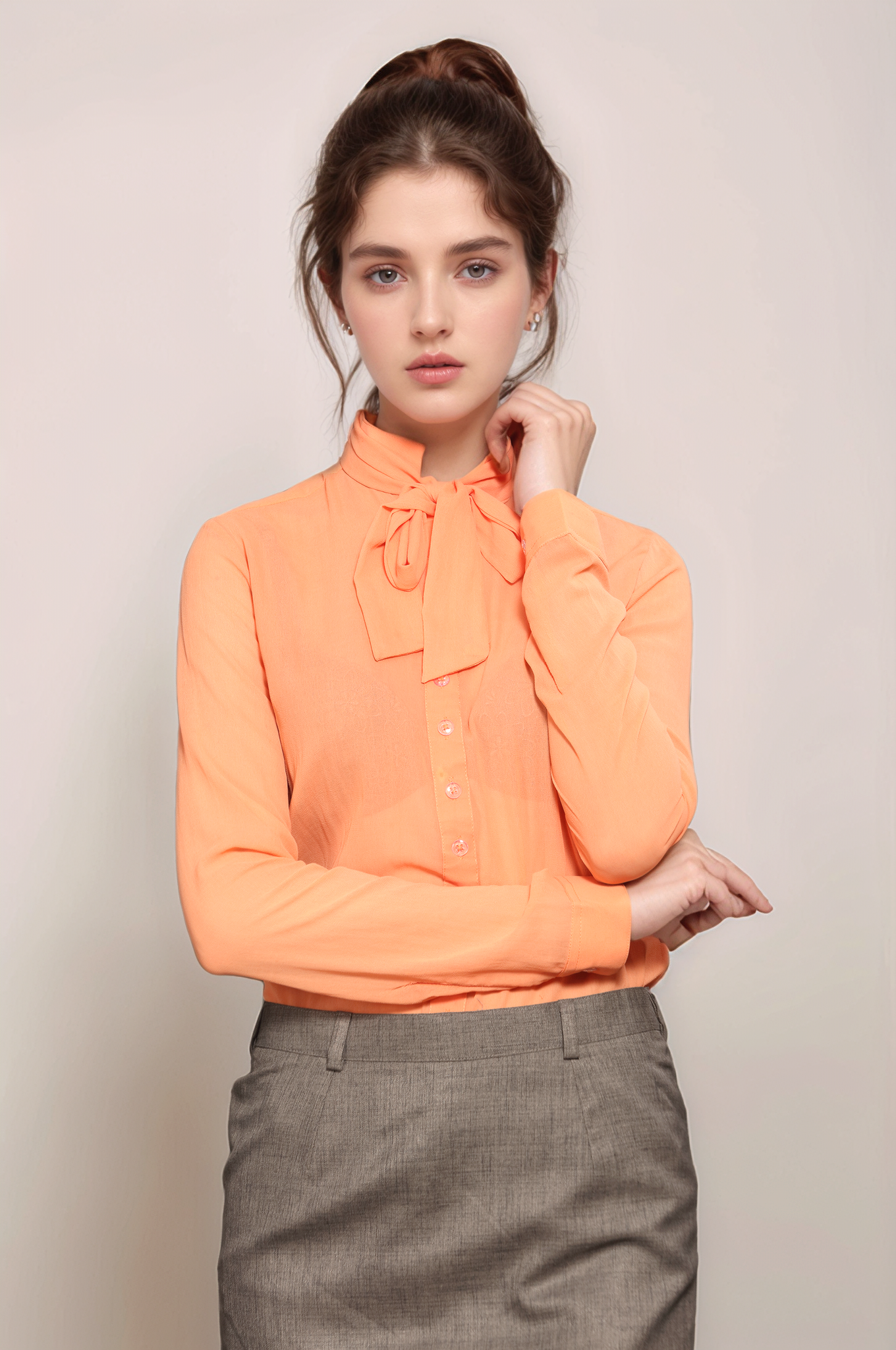 Pastel Orange Georgette Shirt
