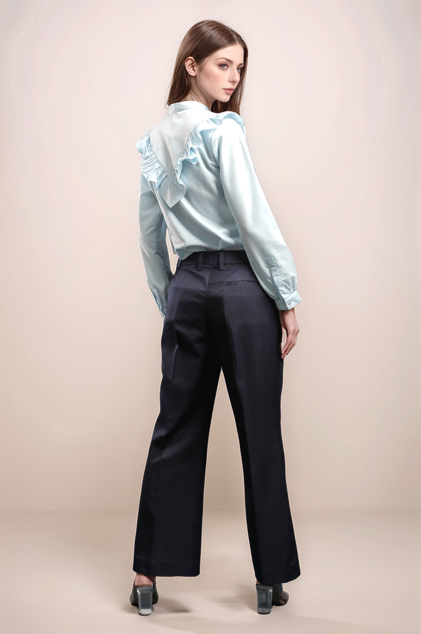 Sky Blue Frill Shirt