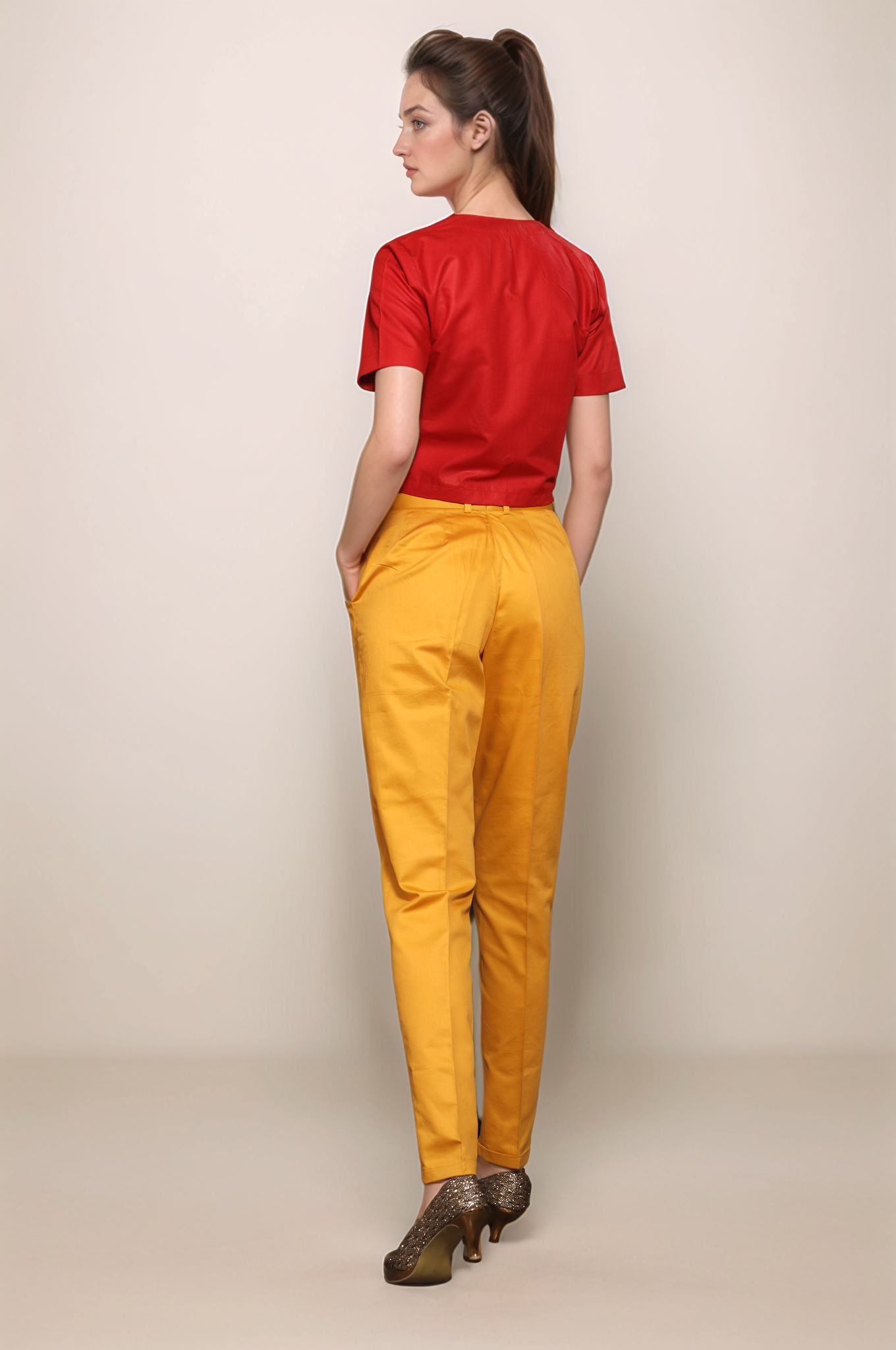 Yellow Cotton Trouser