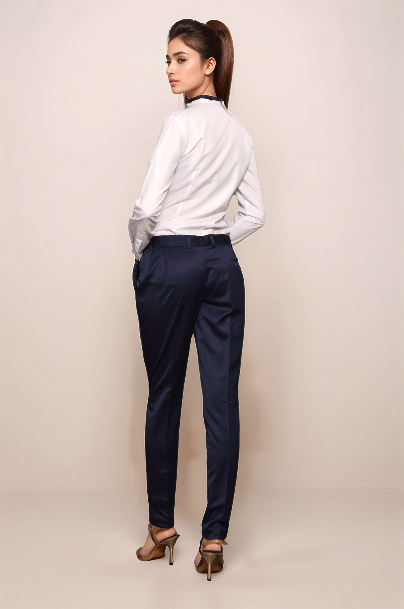 White Pleated Women Shirt