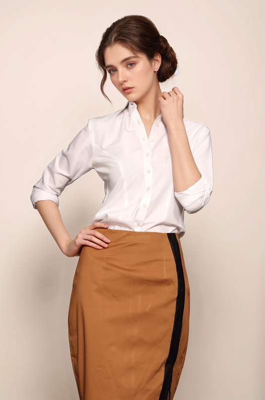 White Princess Cut Women Shirt