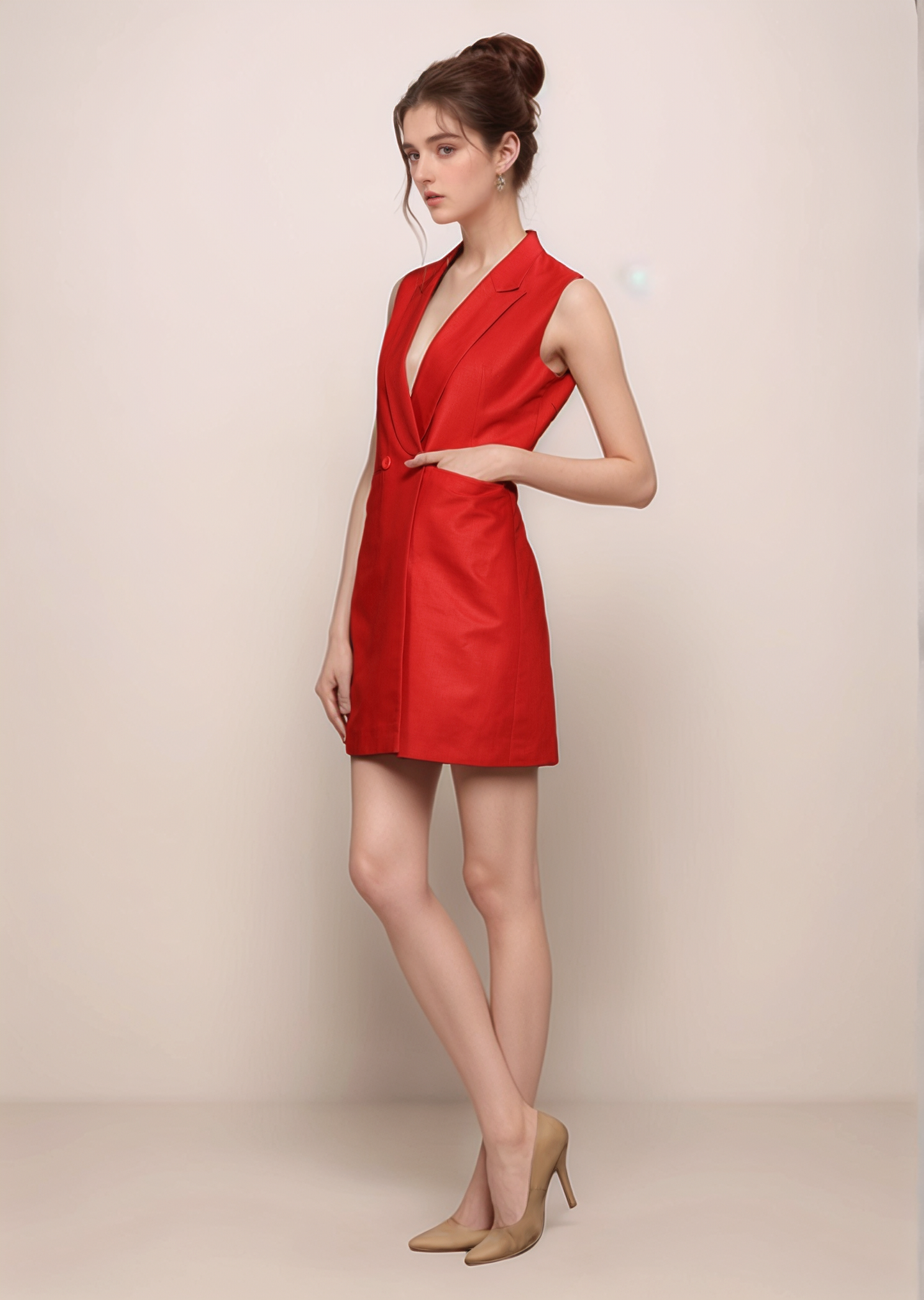 Red Dress Waiscoat