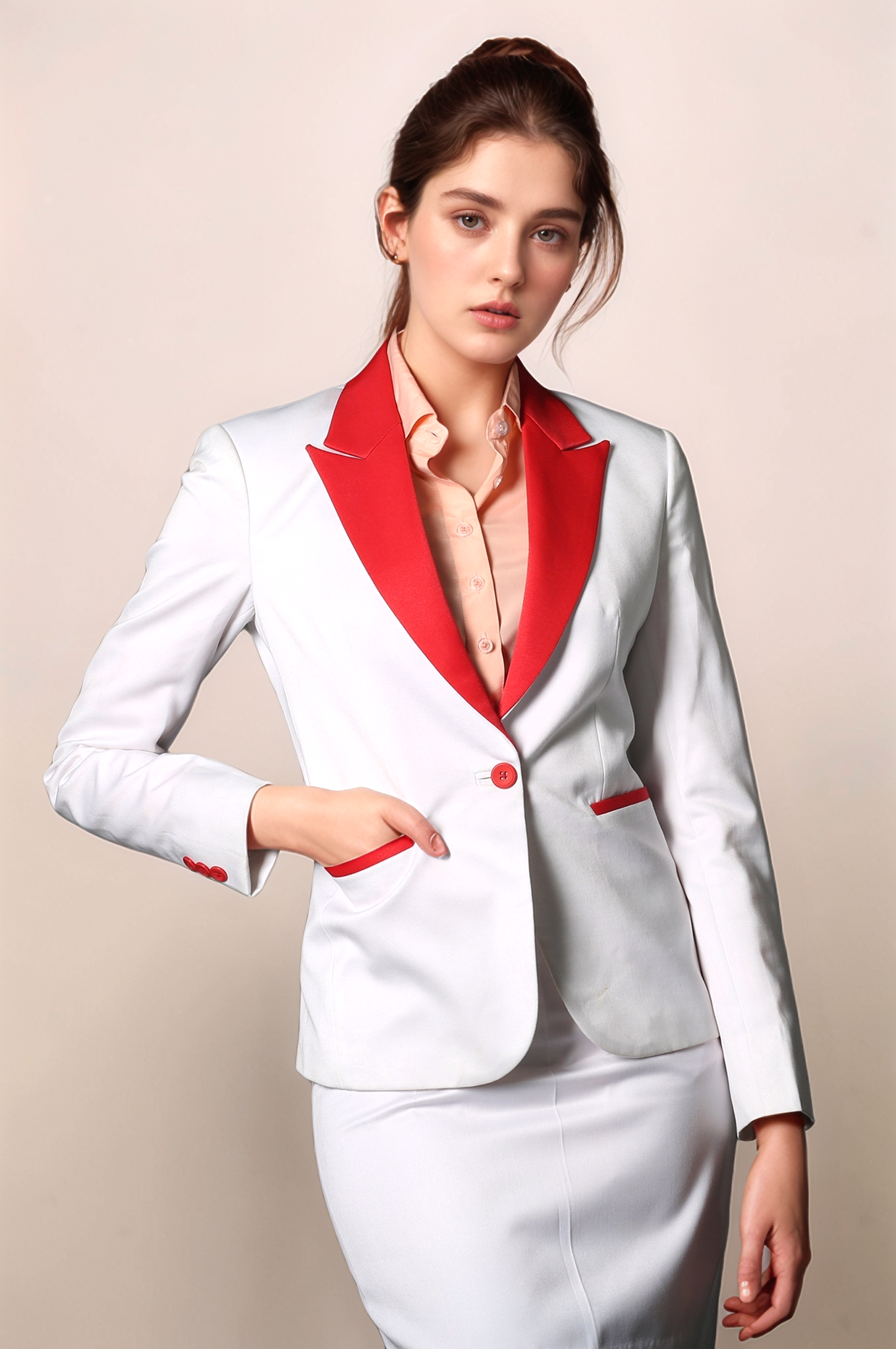 Red & White Formal Blazer