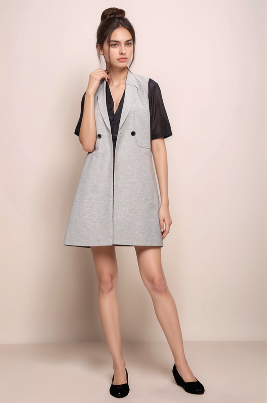 Light Grey Long Waistcoat