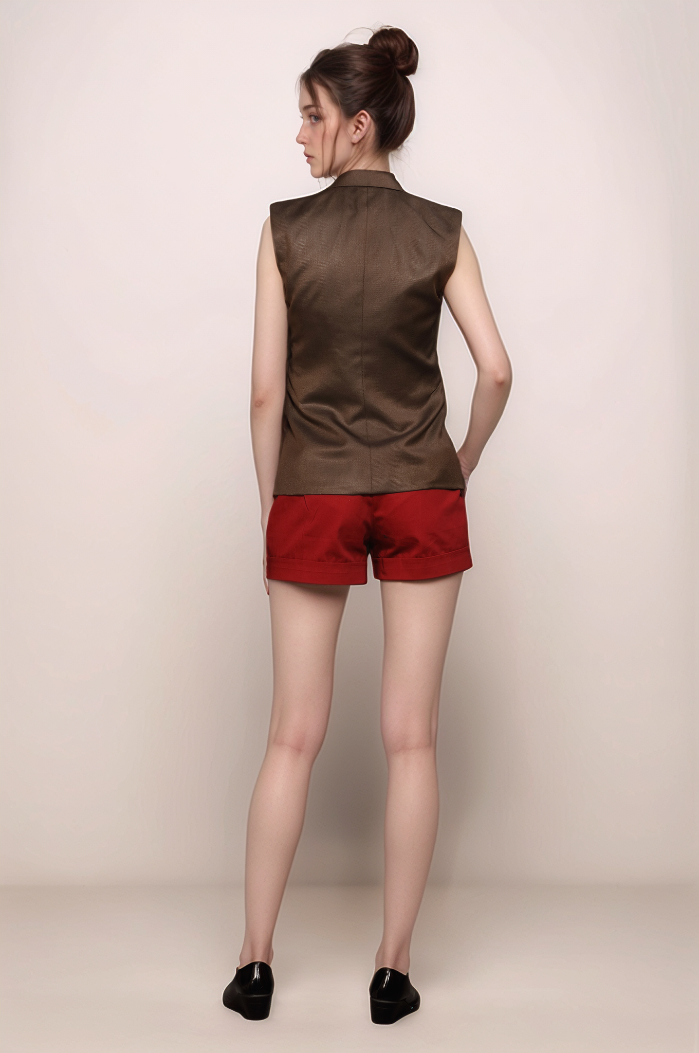 Brown Notch Collar Waistcoat