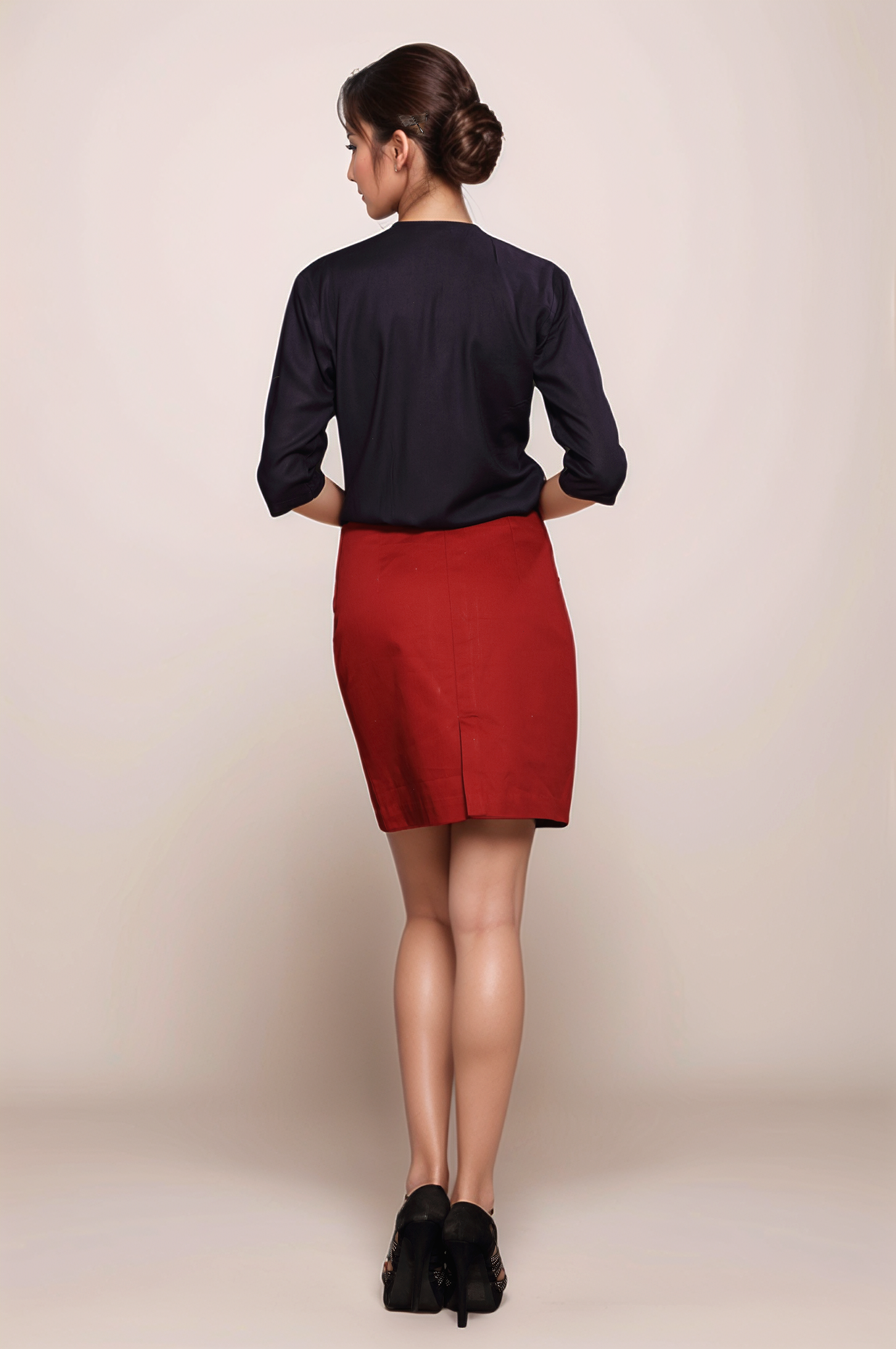 Navy Blue Overlapped Shirt