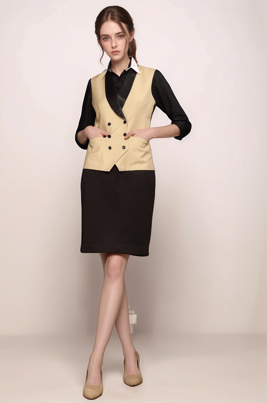 Beige Tuxedo Waistcoat