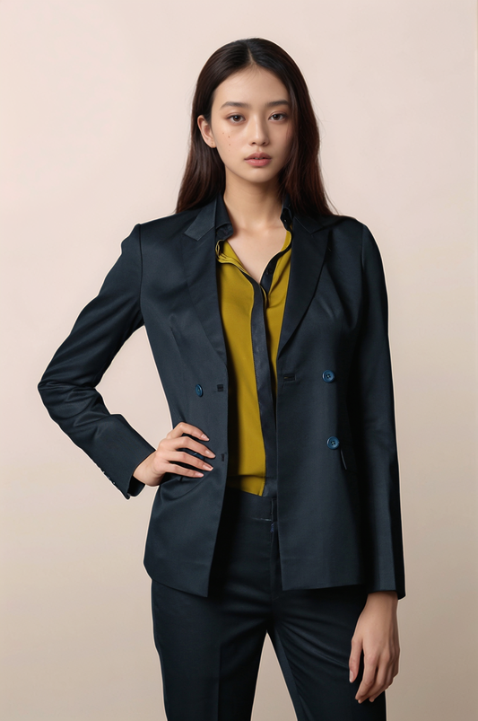Deep Green Double Breasted Blazer & Olive Green Formal Trouser
