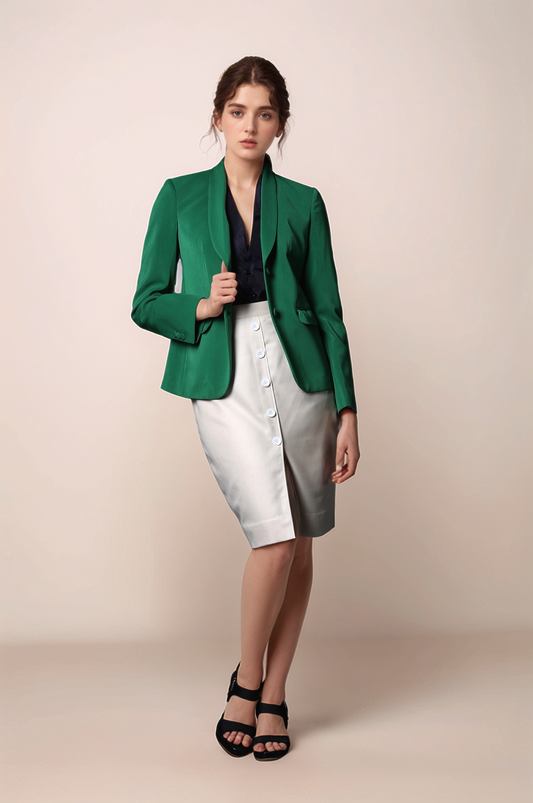 Green Shawl Collar Blazer