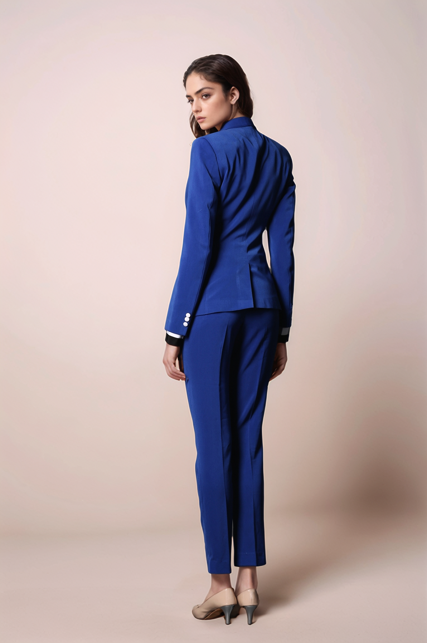 Blue Shawl Collar Blazer