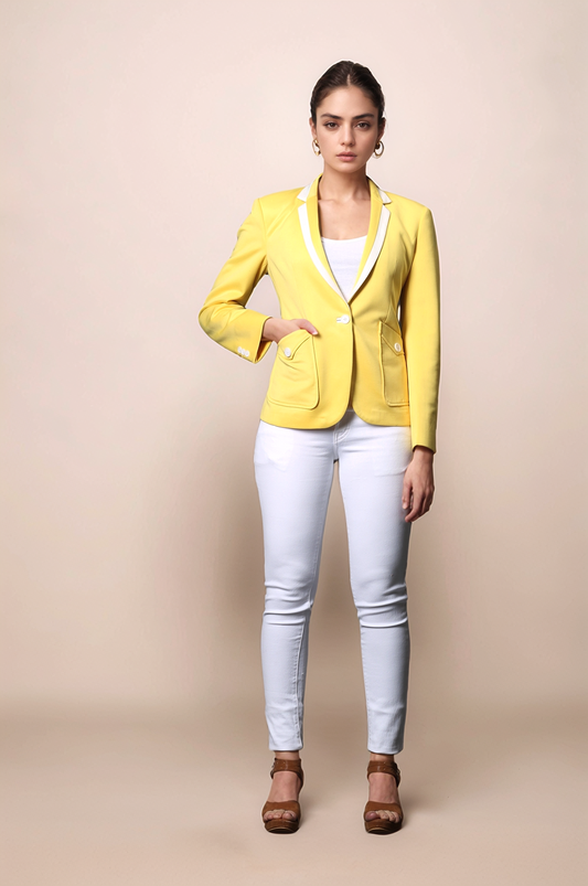 Yellow Casual Blazer