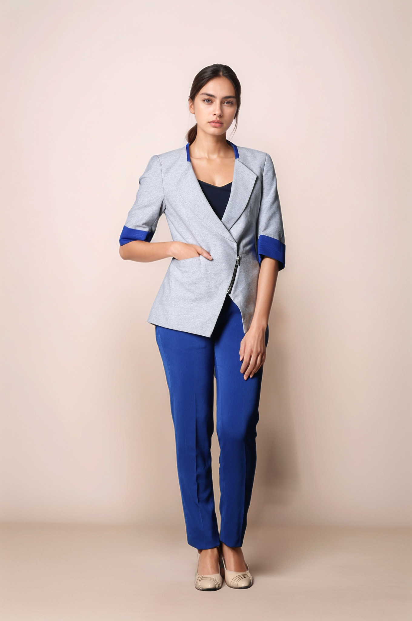 Grey Overlapped Coat