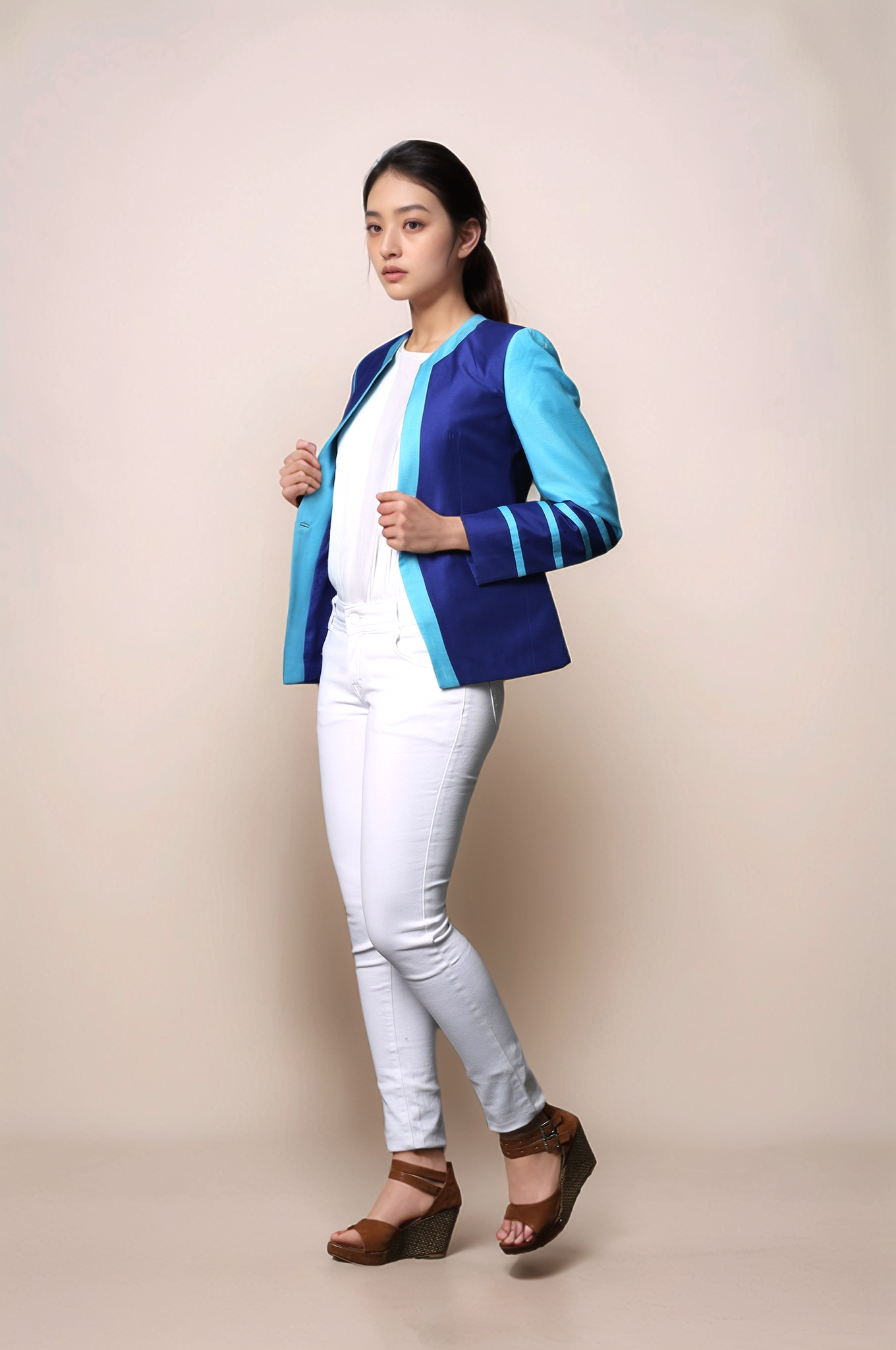 Blue Dual Color Summer Coat