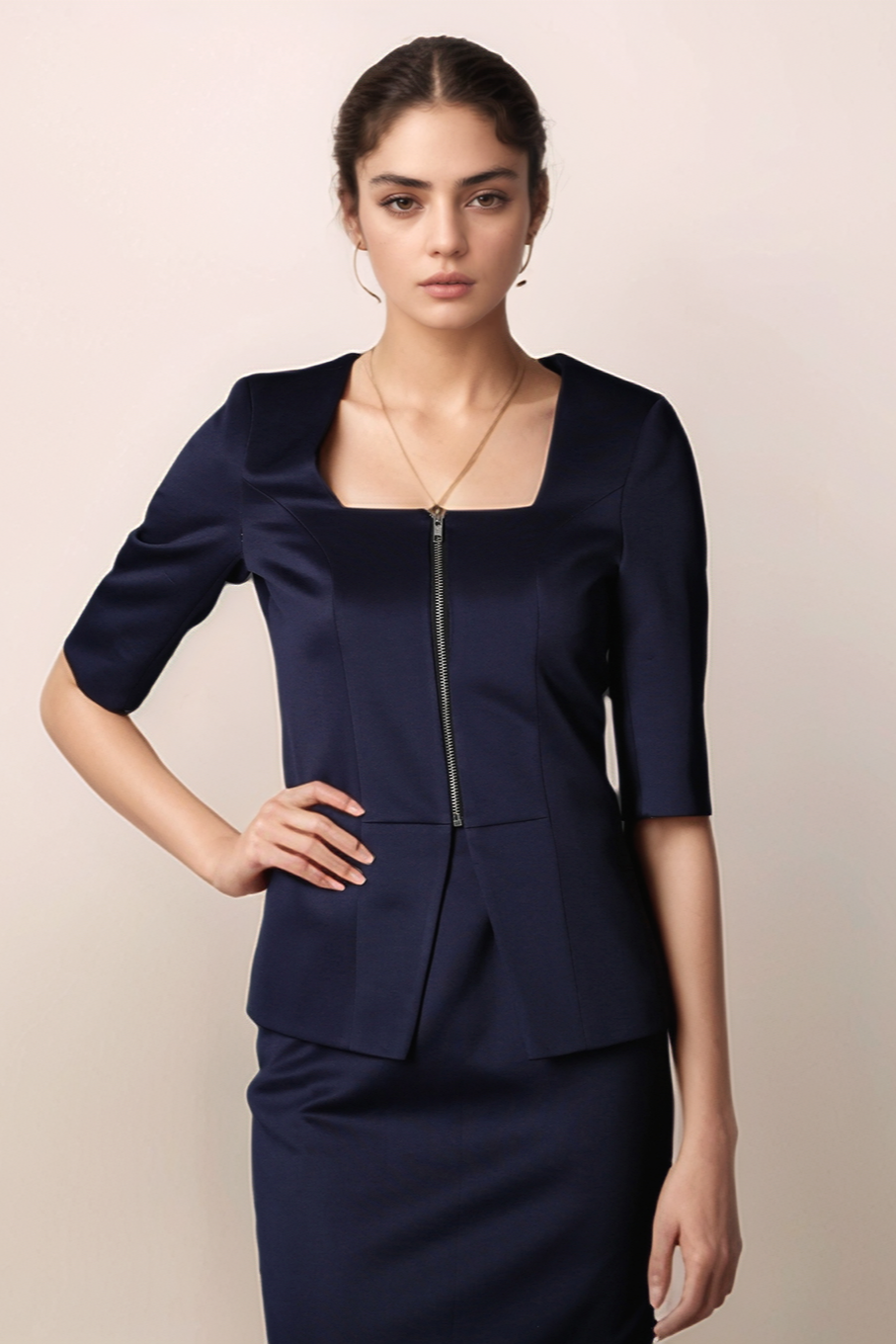 Blue Font Open Blazer