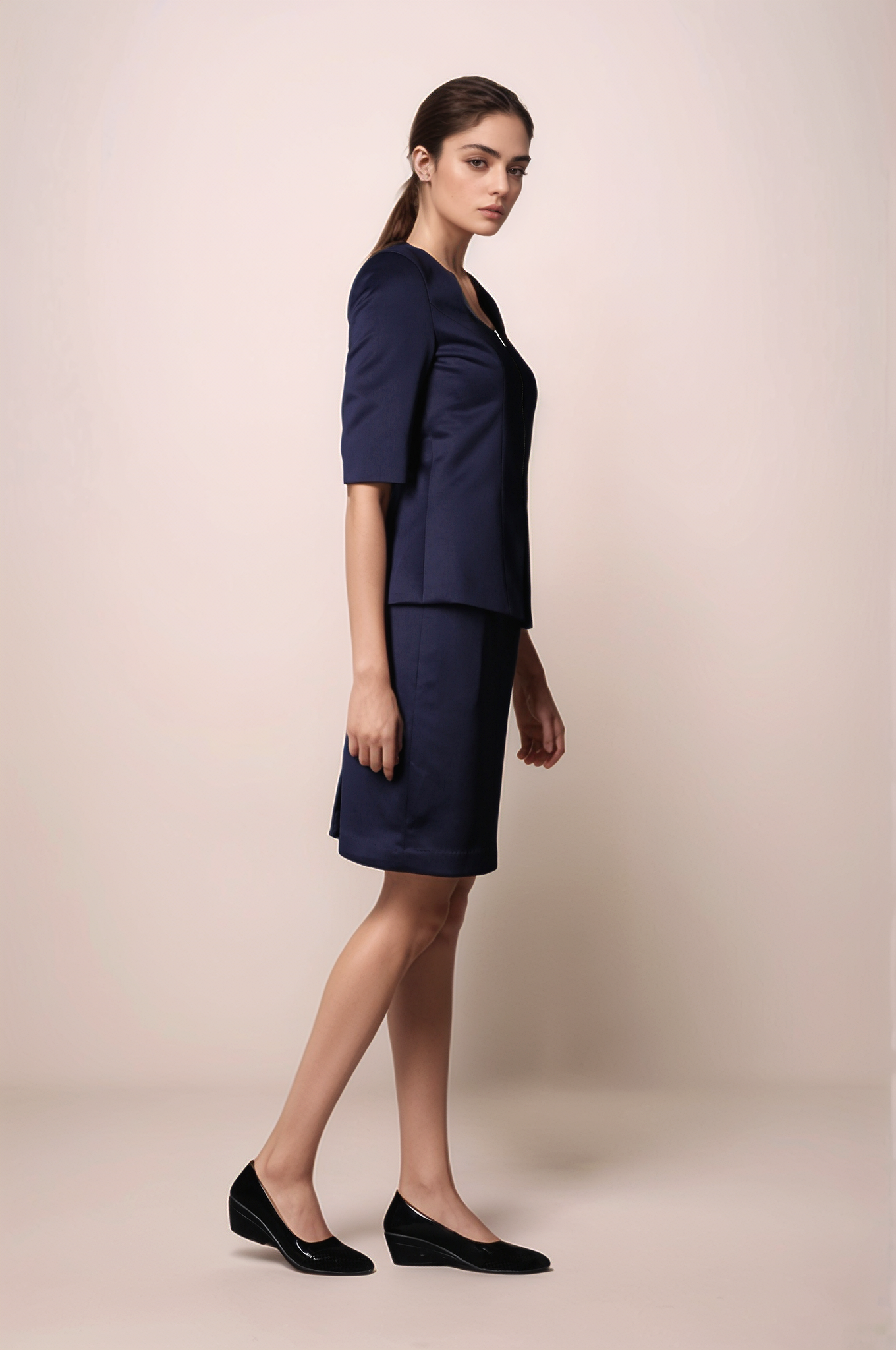Blue Font Open Blazer