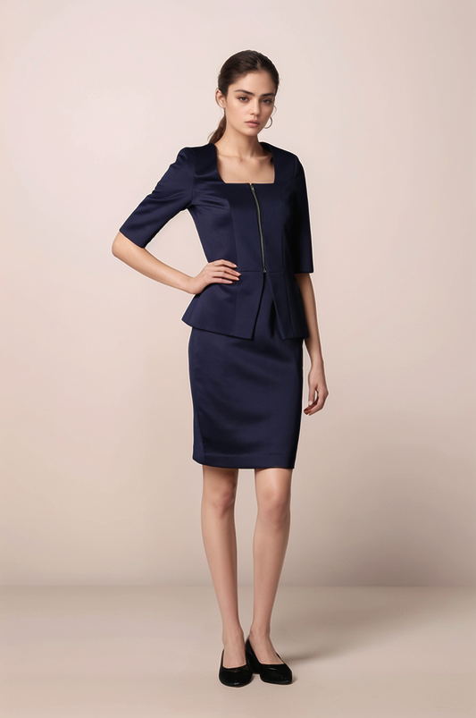 Blue Font Open Blazer