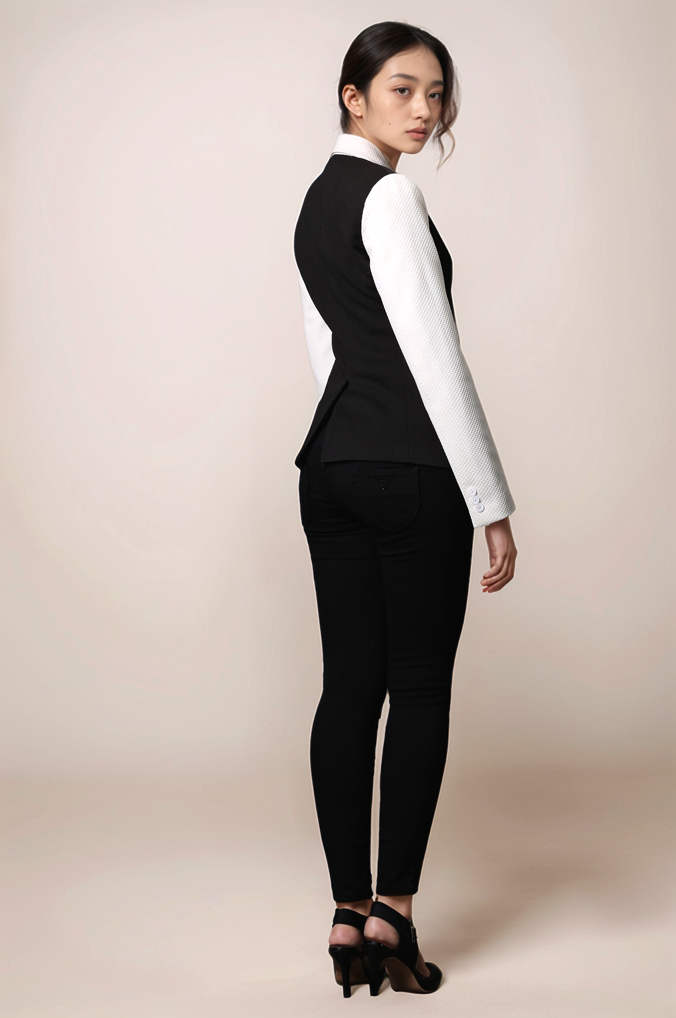 Black and White Zipper Jacket