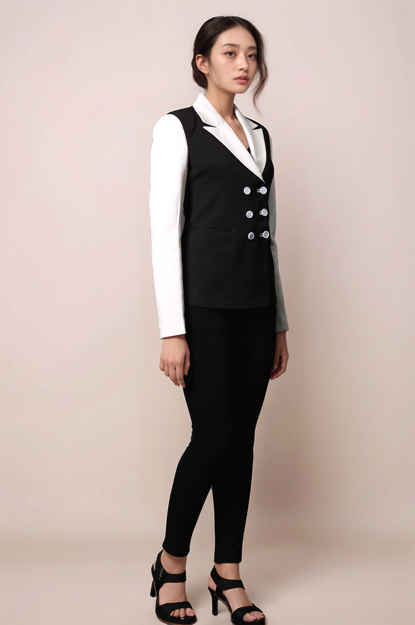 Black and White Zipper Jacket