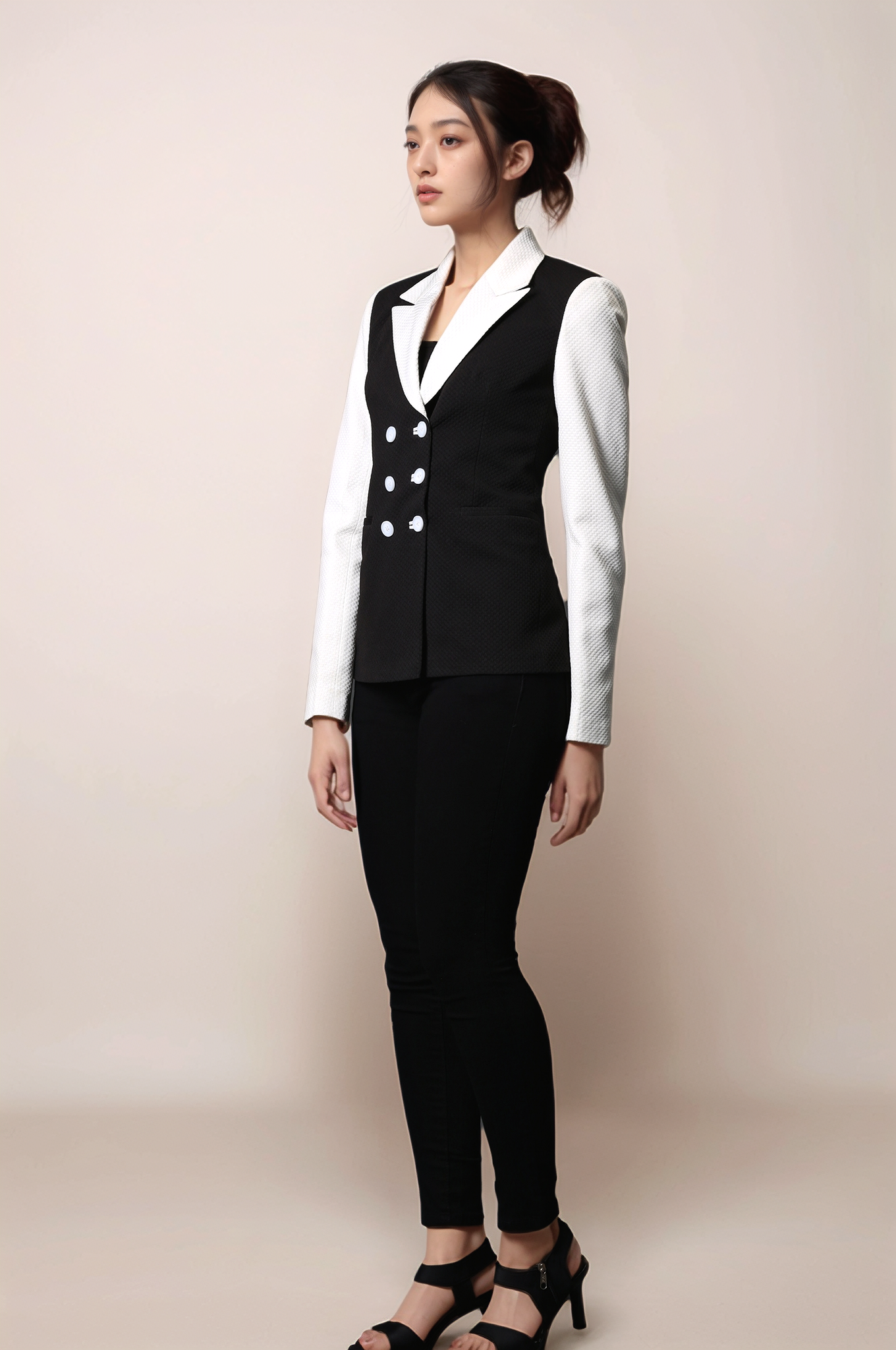 Black and White Zipper Jacket
