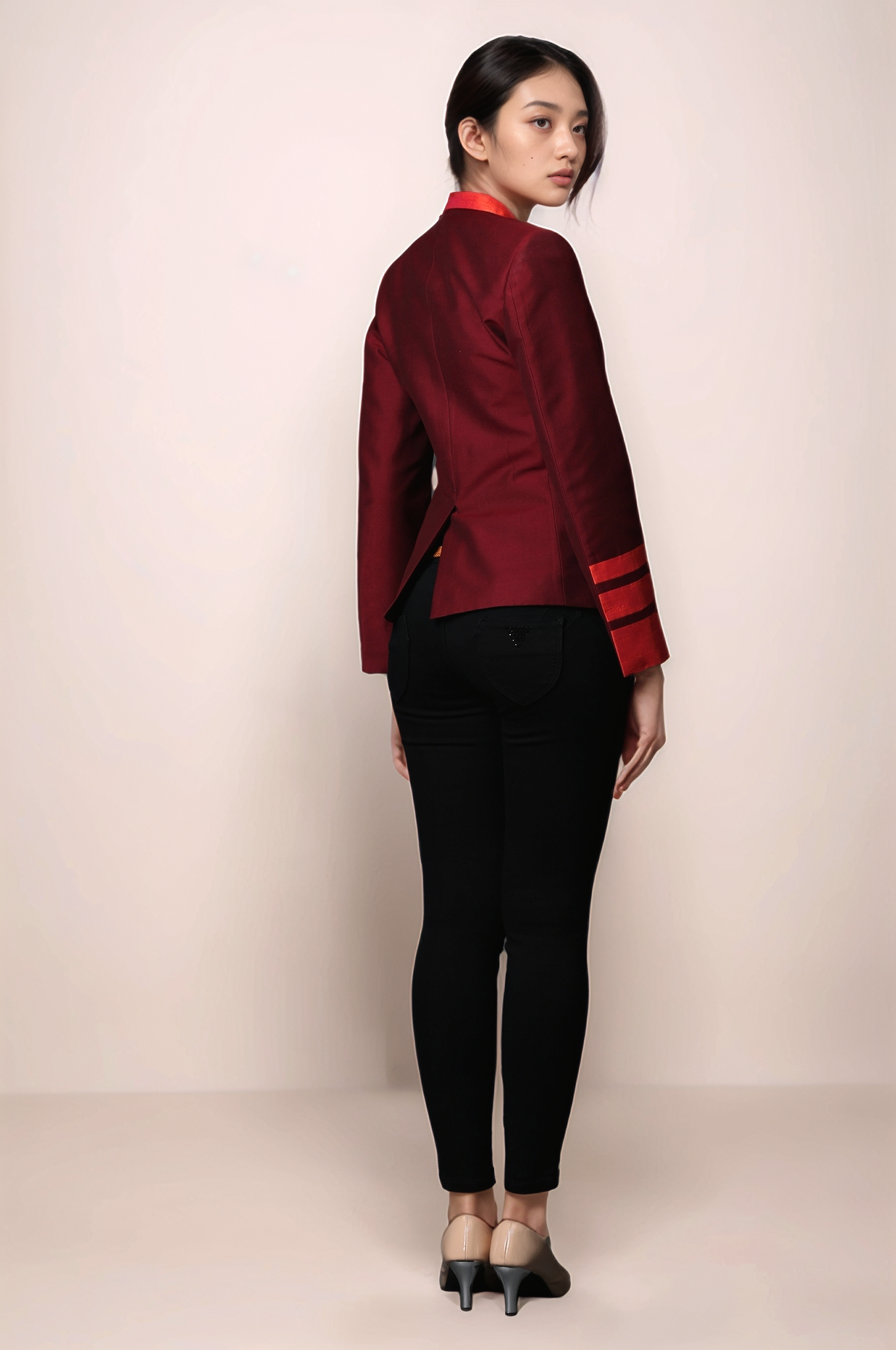 Maroon Single Breasted Coat