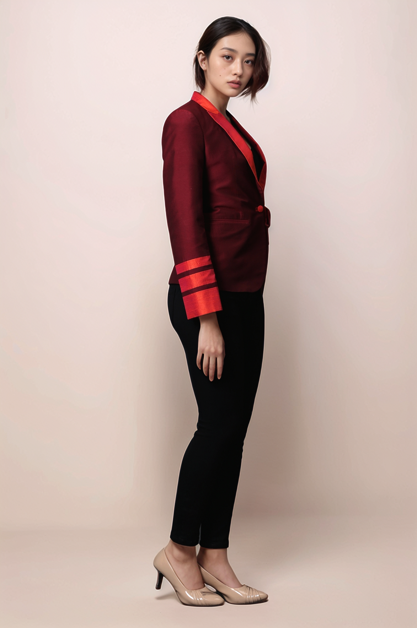 Maroon Single Breasted Coat
