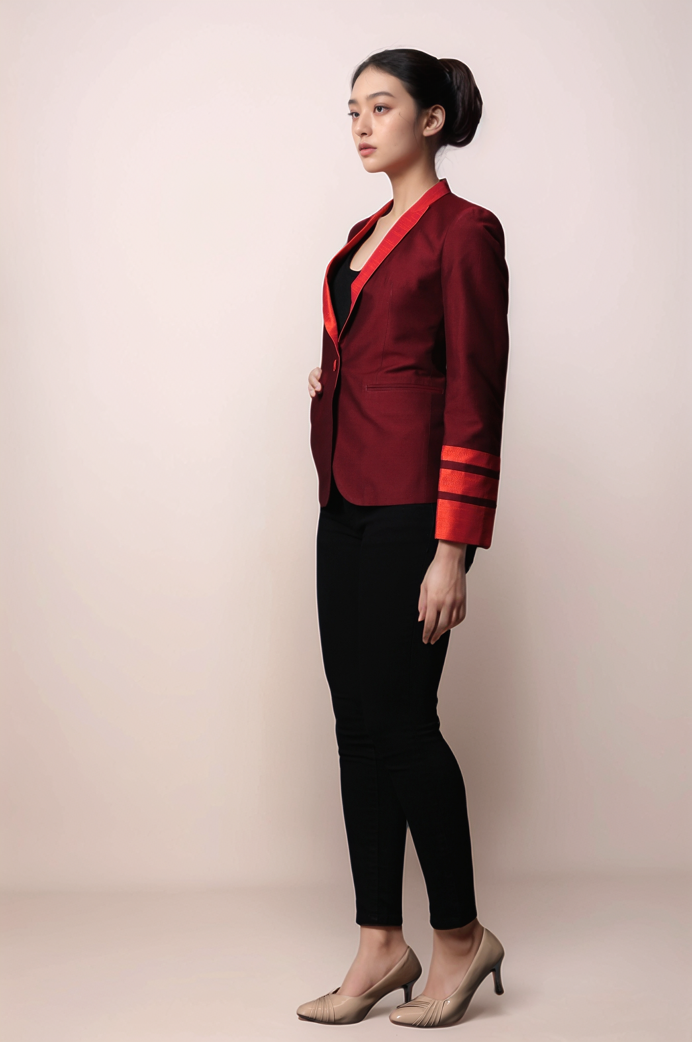 Maroon Single Breasted Coat