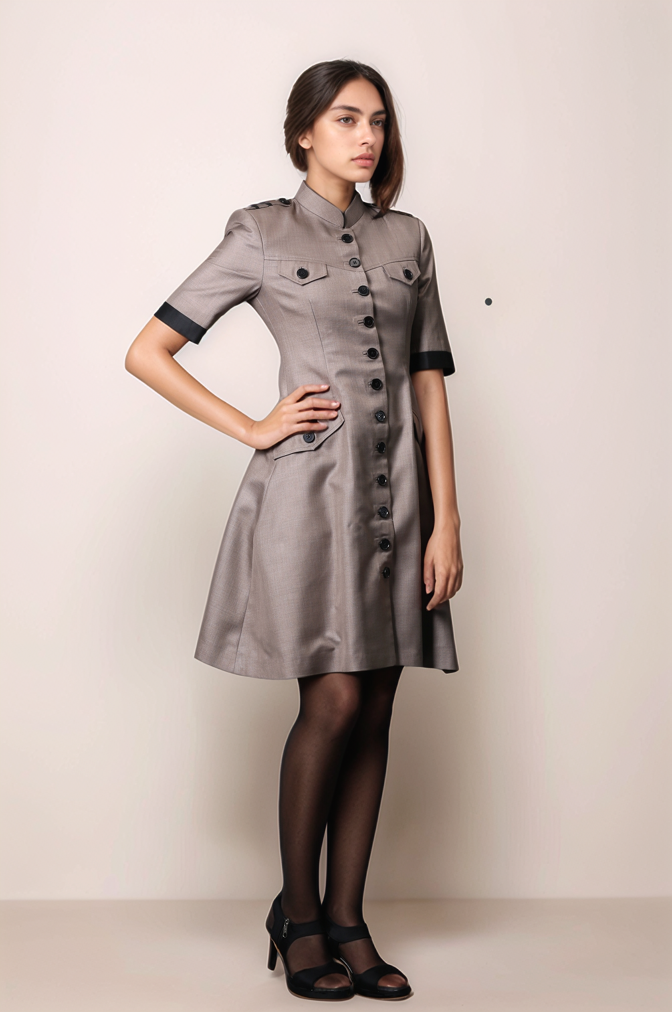 Beige Dress Coat