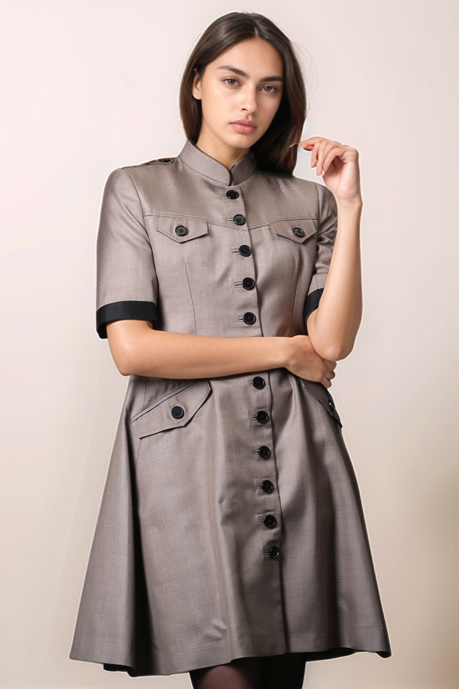 Beige Dress Coat
