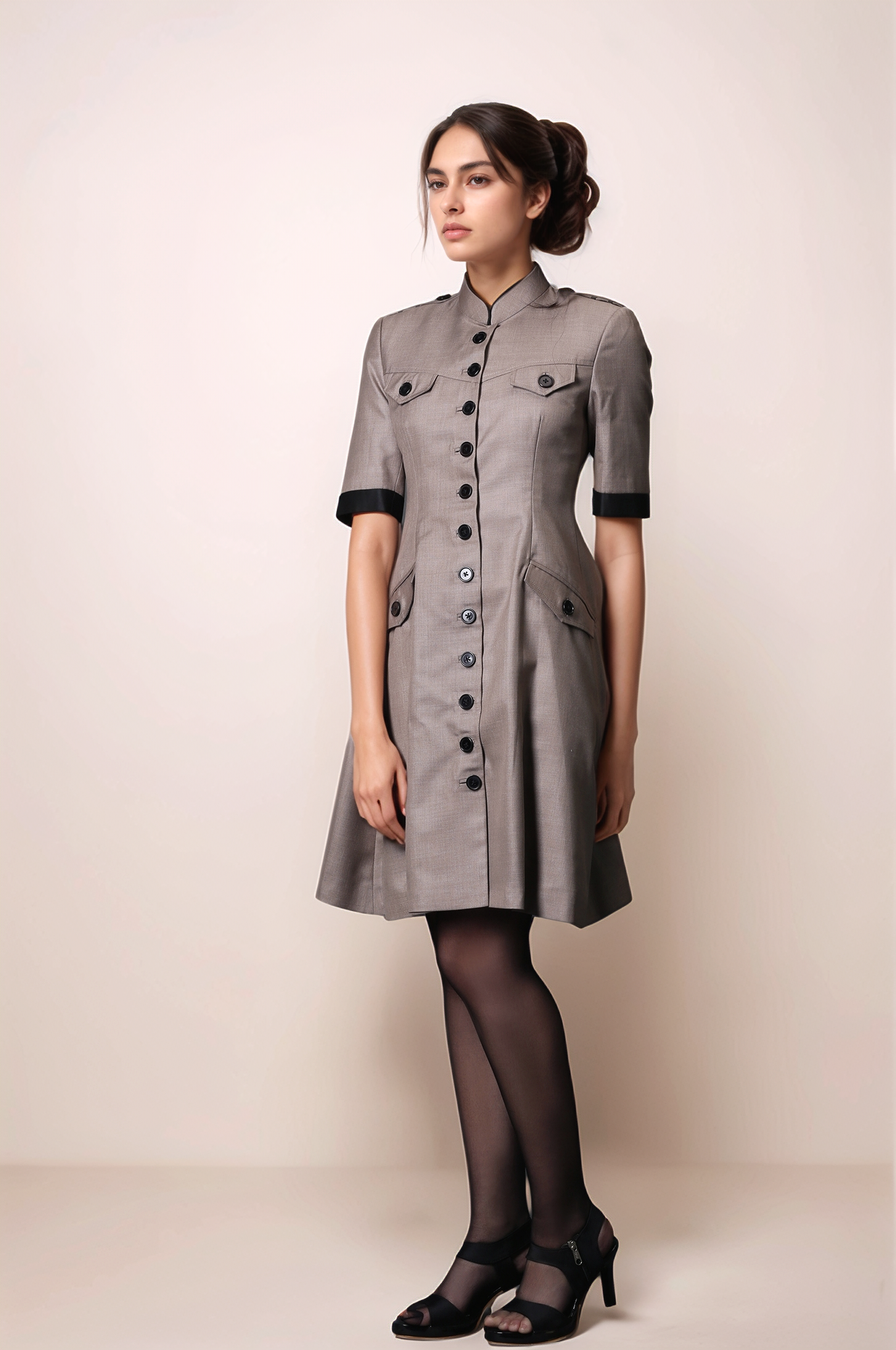 Beige Dress Coat