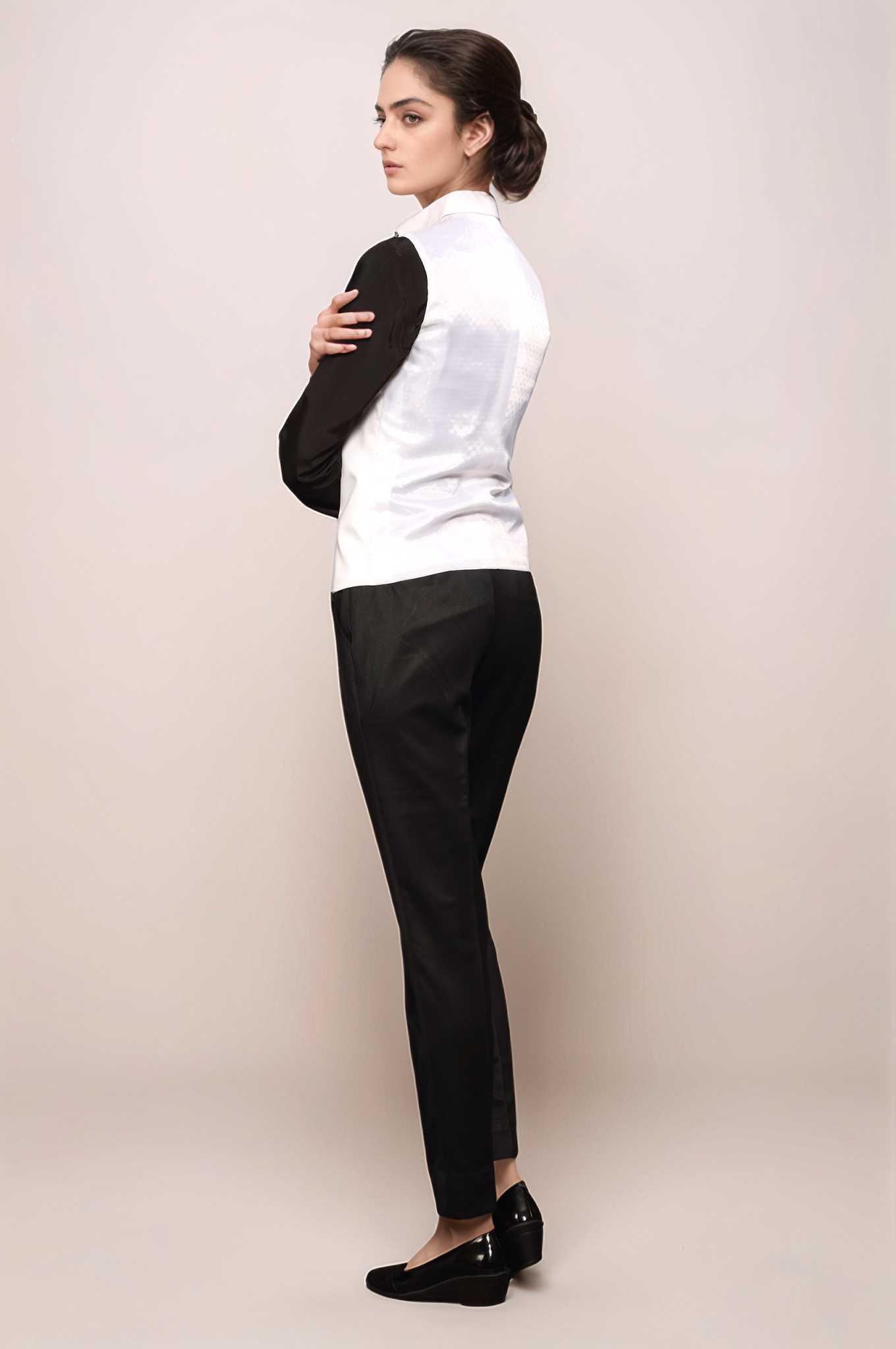 White Double Breasted Waistcoat