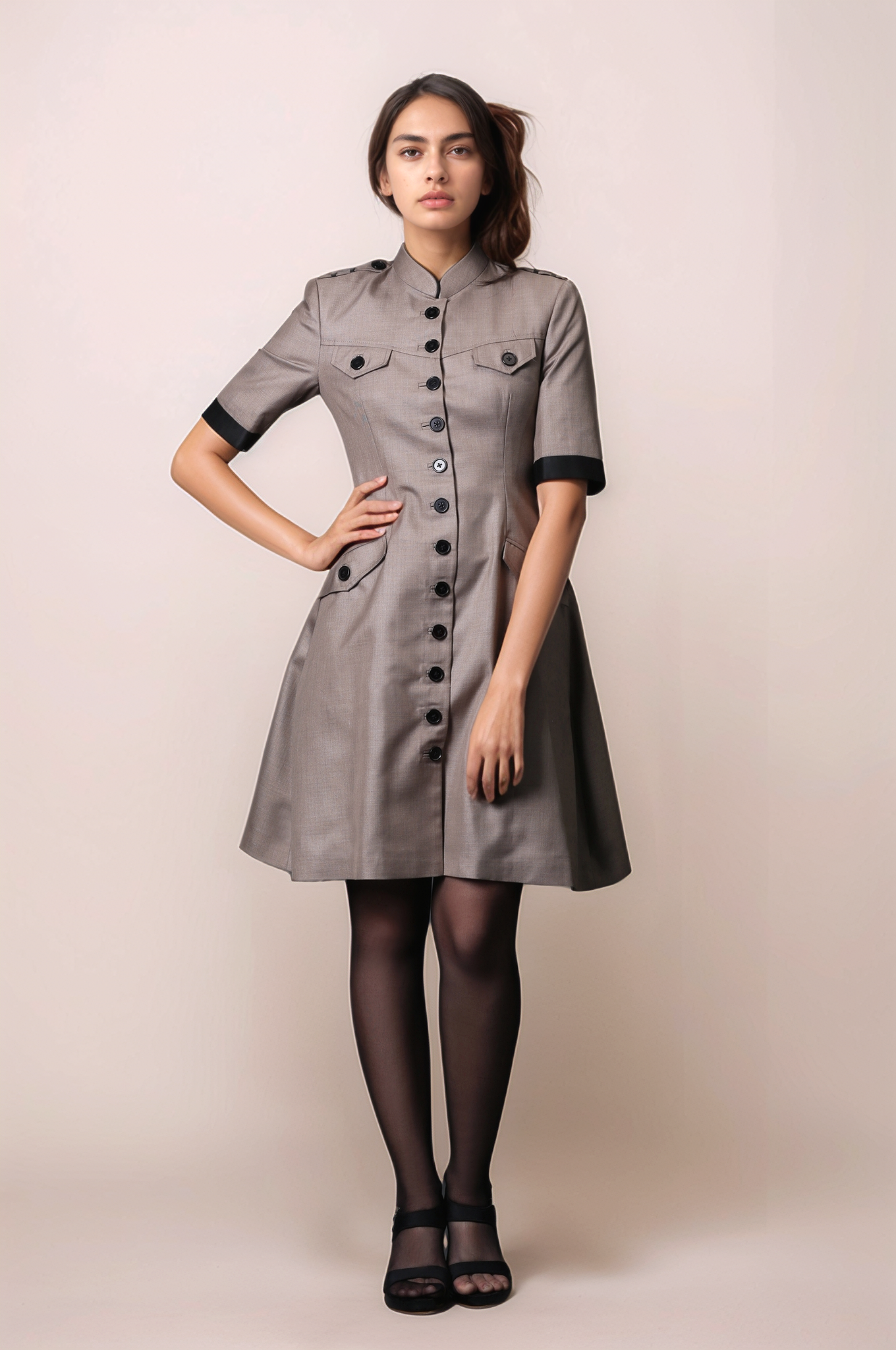 Beige Dress Coat