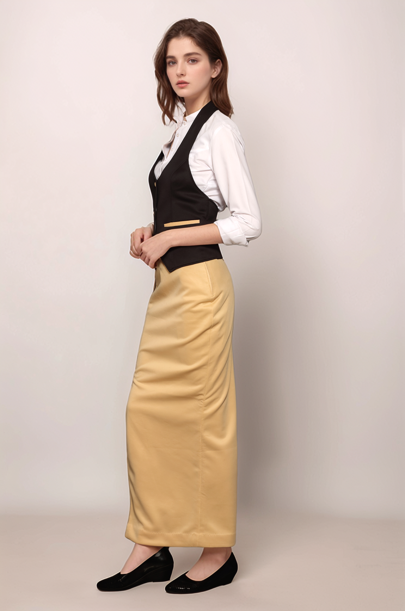 Black Halter Neck Waistcoat