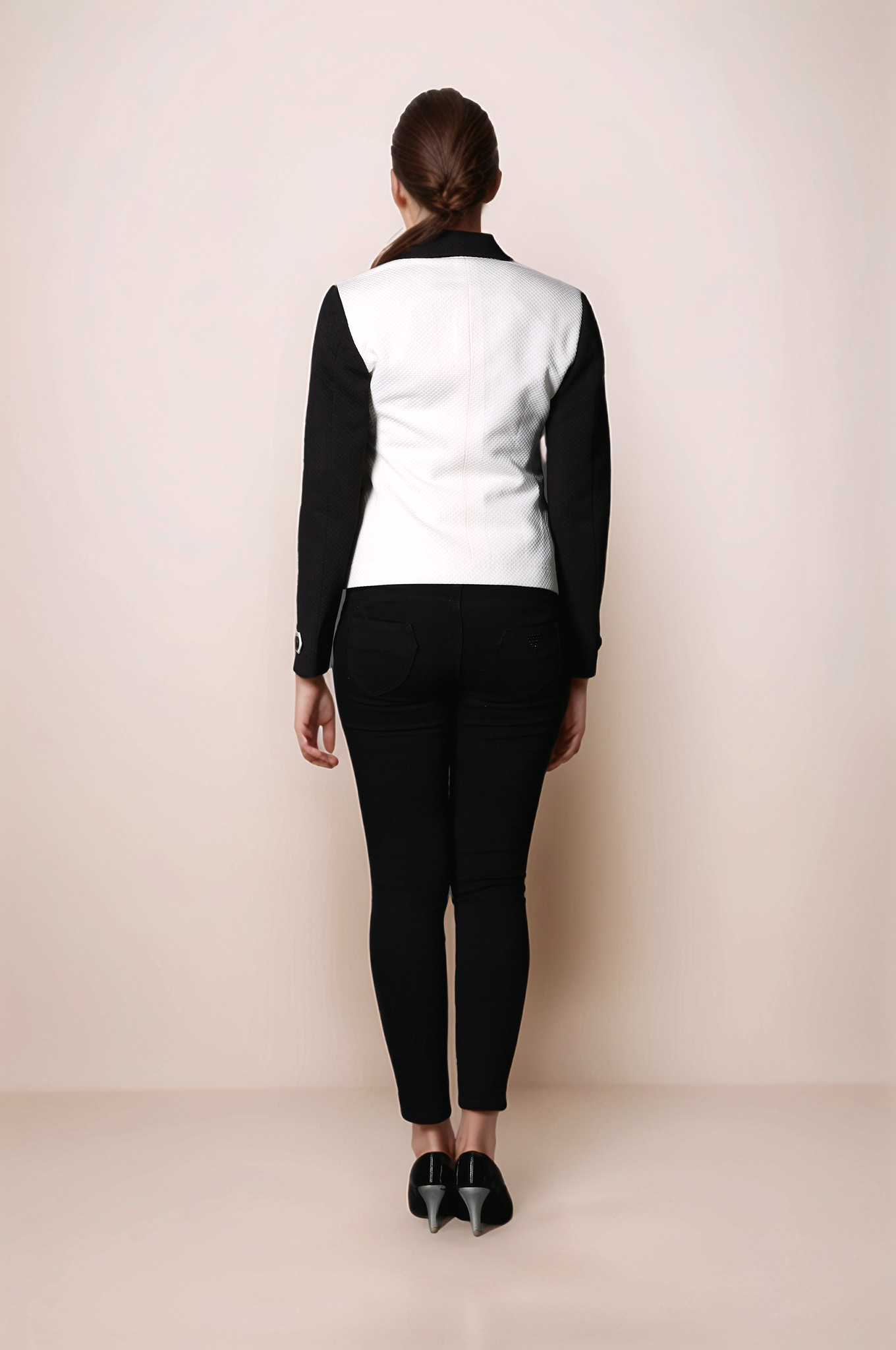 Black and White Double Breasted Blazer
