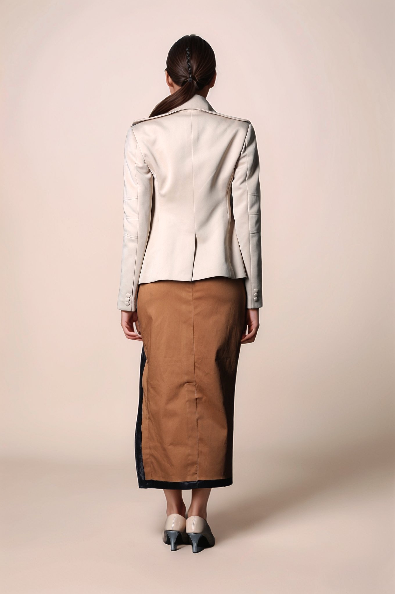 Beige Long Collar Coat