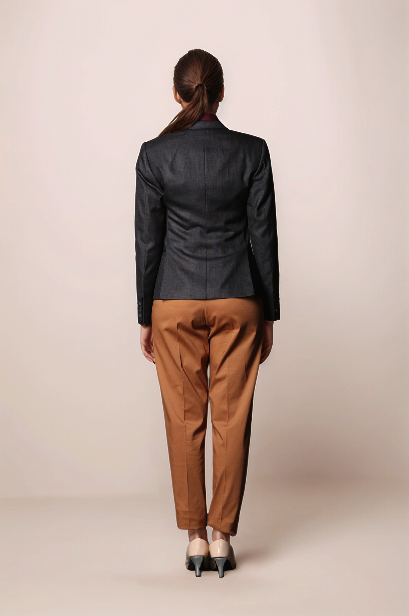 Tan Orange Pleated Trouser