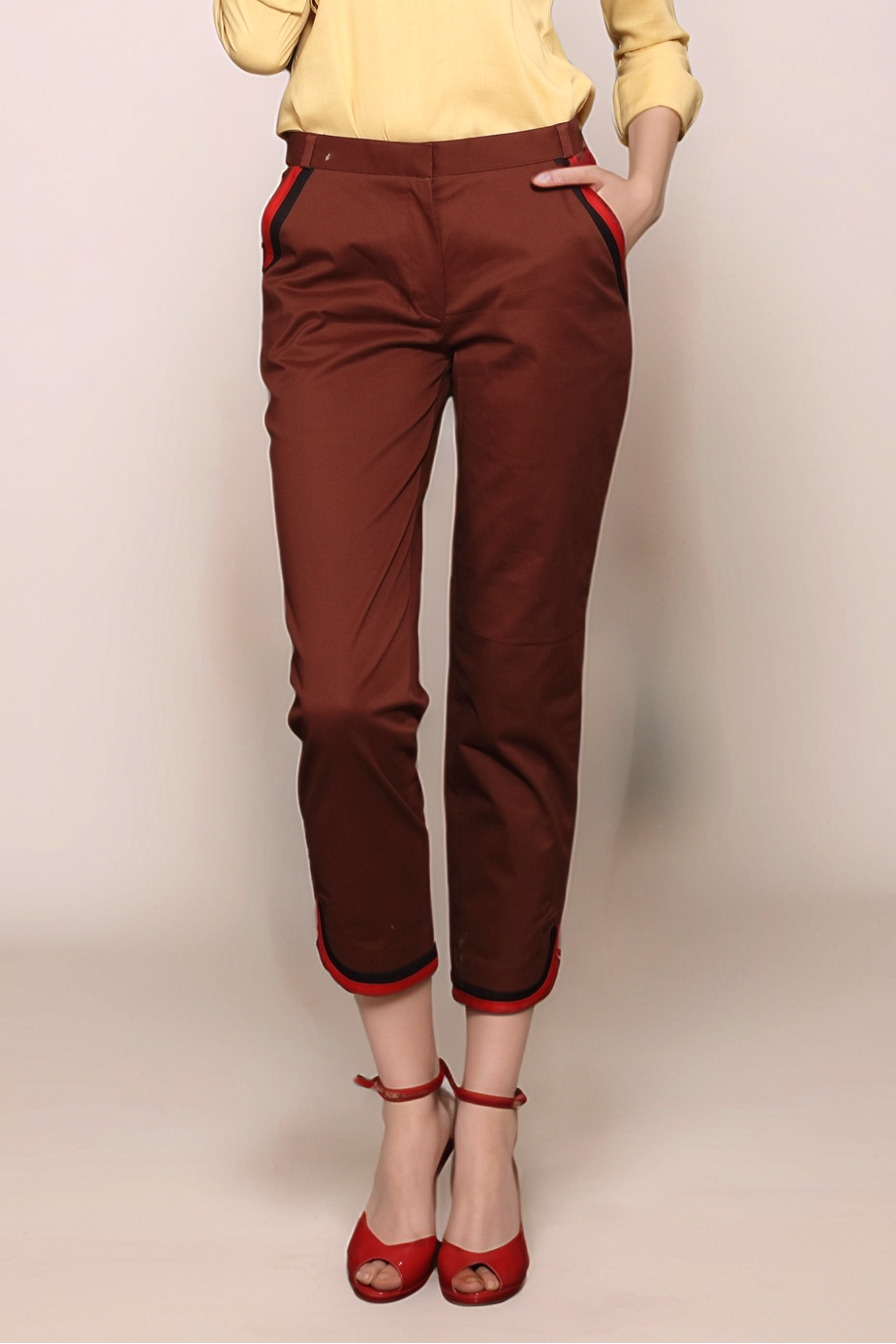 Brown Cropped Trouser