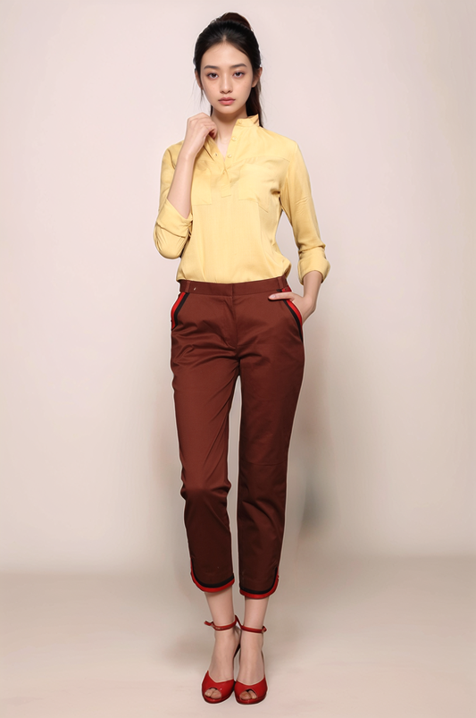 Brown Cropped Trouser