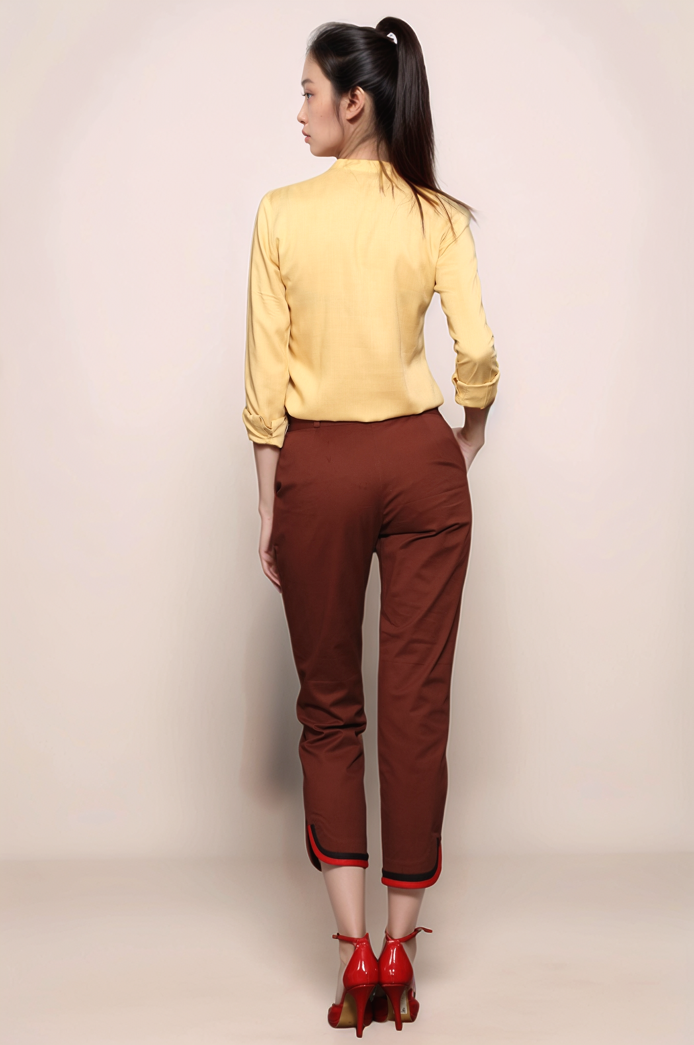 Beige Mandarin Shirt