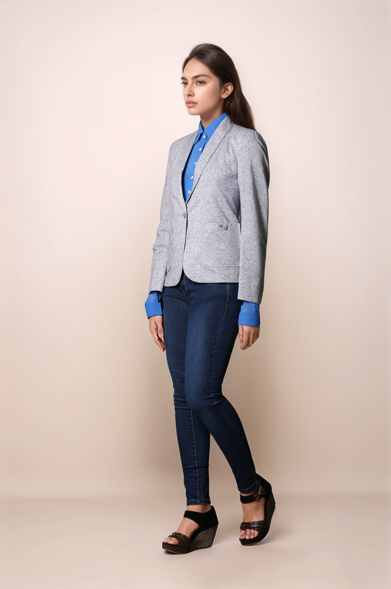 Grey Single Breasted Coat