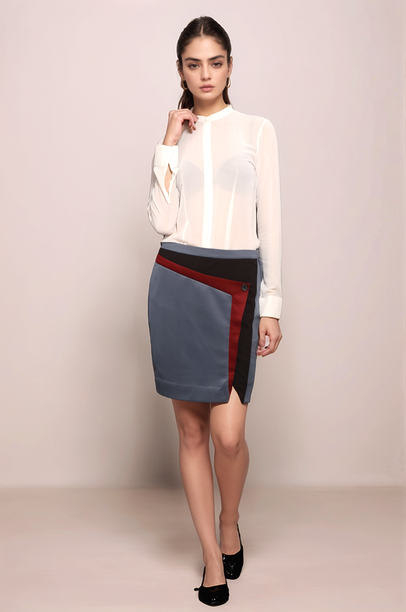 Grey Panel Skirt