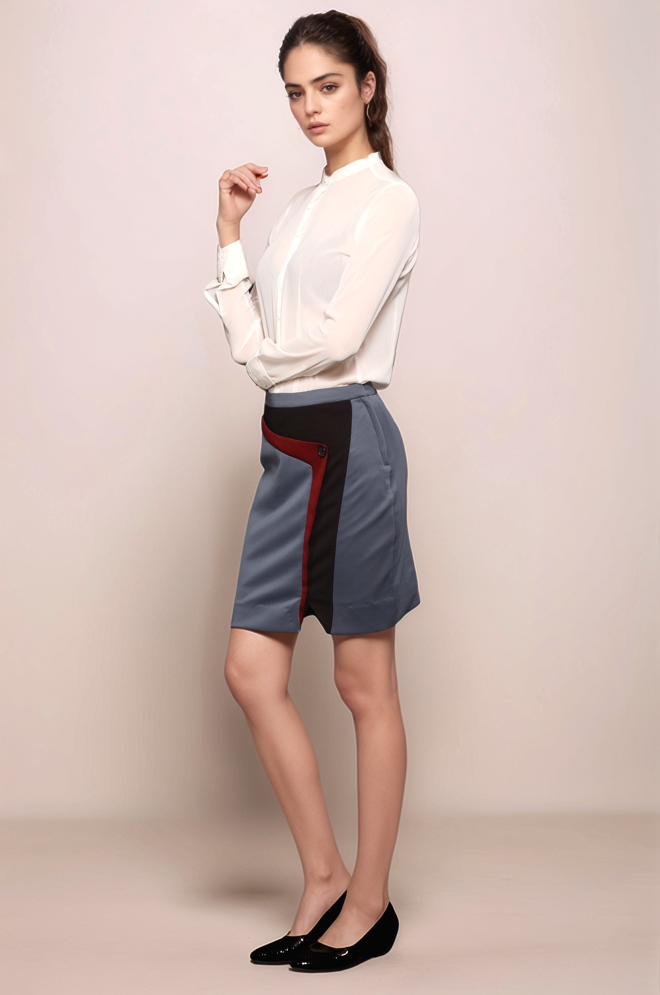 Grey Panel Skirt