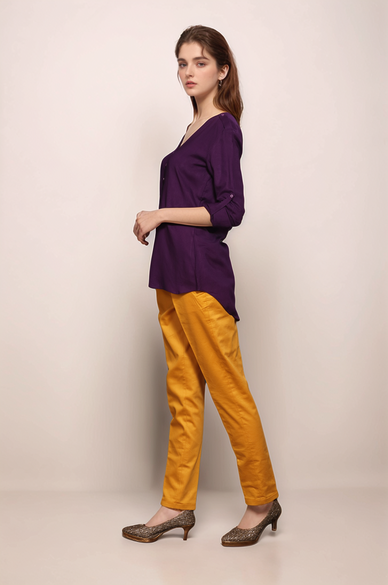 Purple V-Neck Shirt